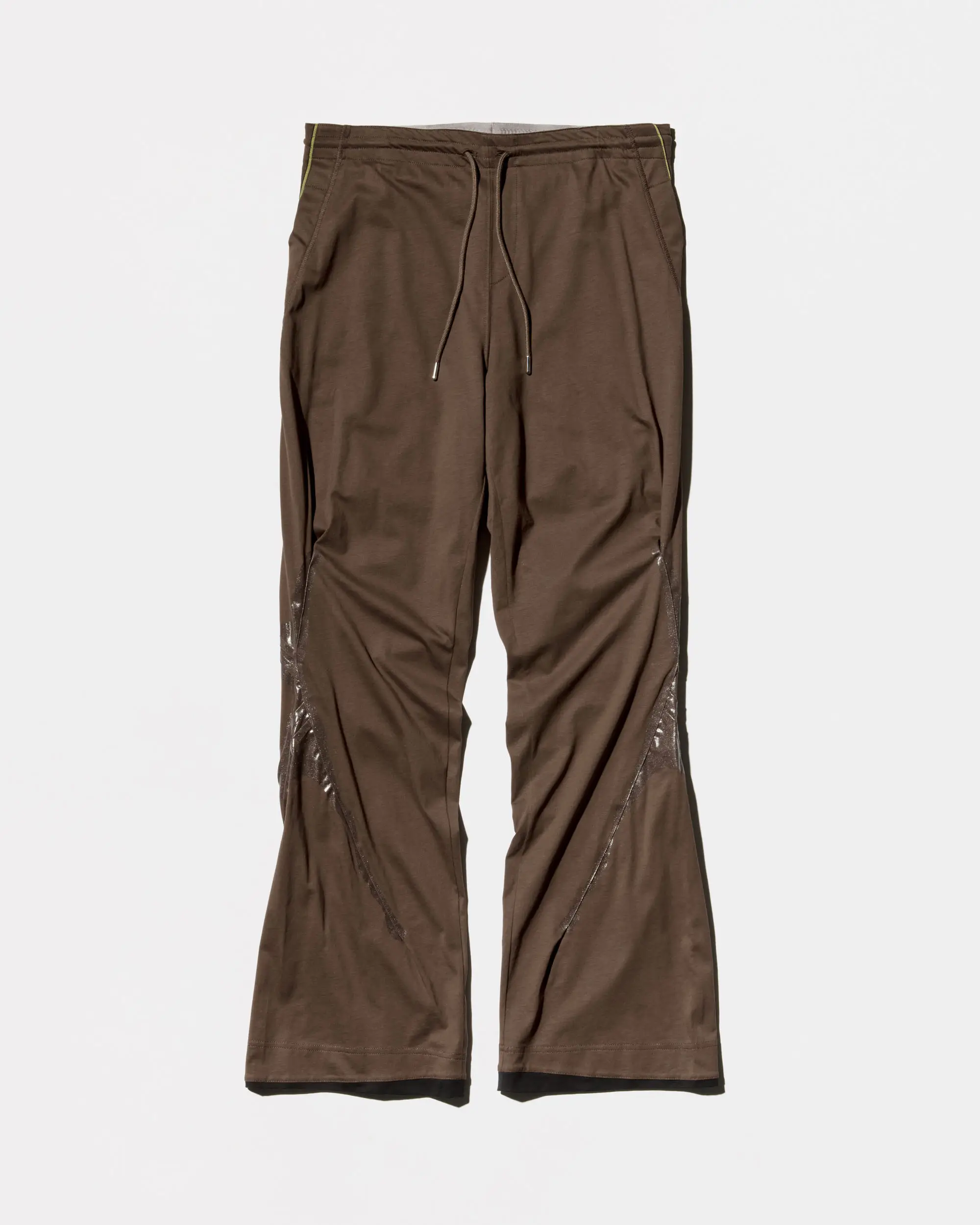 KIKO KOSTADINOV ALEC K-DART JERSEY TROUSER - BROWN / BLACK & GREEN STRIPES