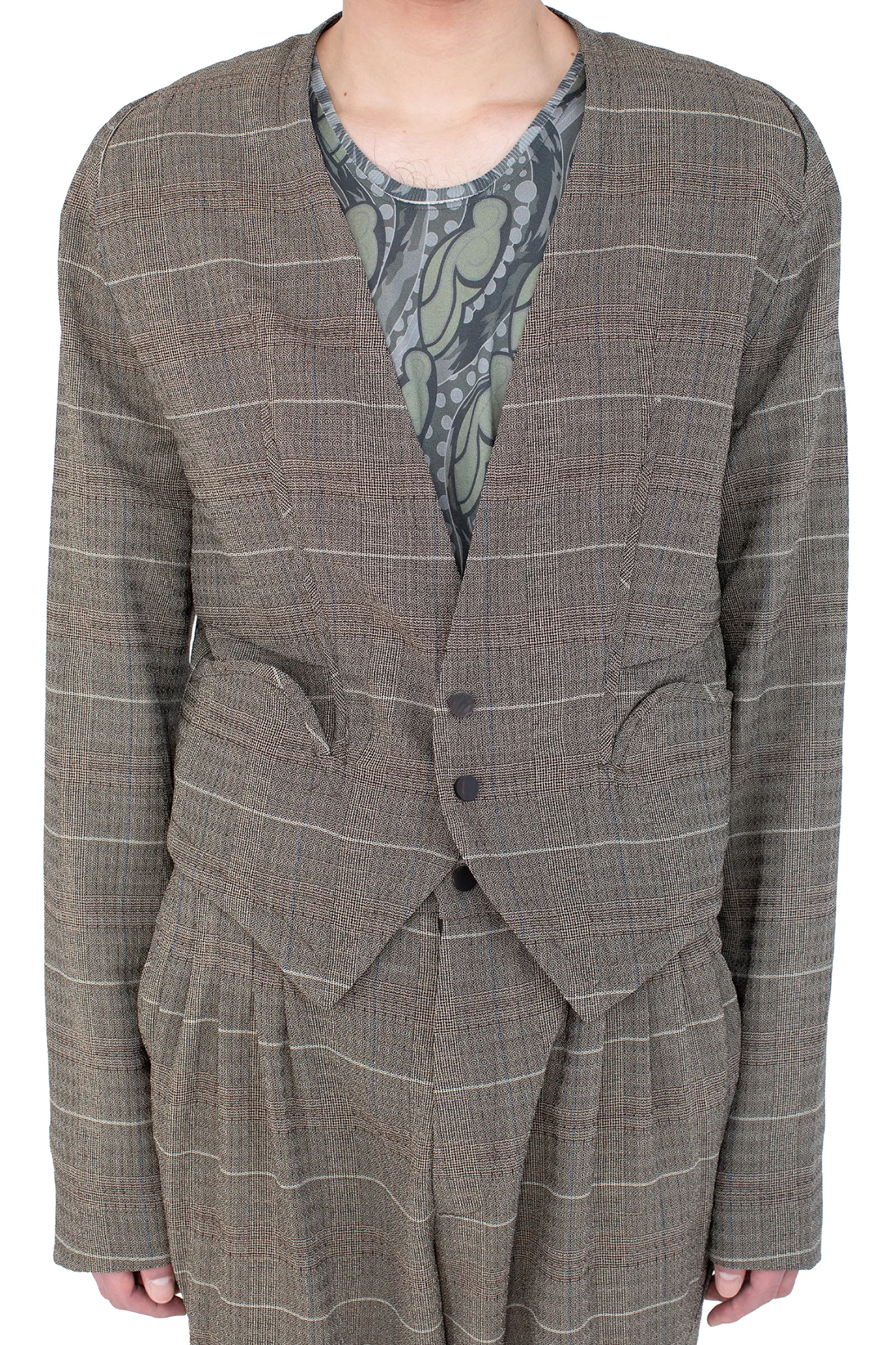 KIKO KOSTADINOV ANDRAS TAILORED JACKET - TAUPE CHECK