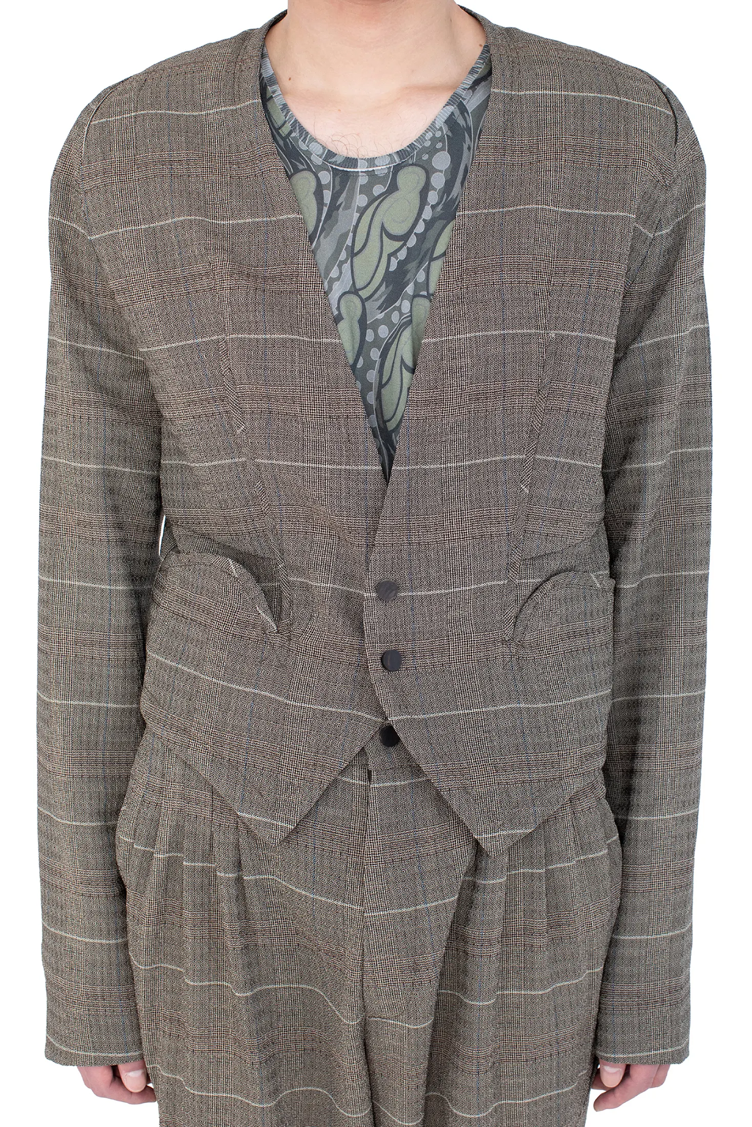 KIKO KOSTADINOV ANDRAS TAILORED JACKET - TAUPE CHECK