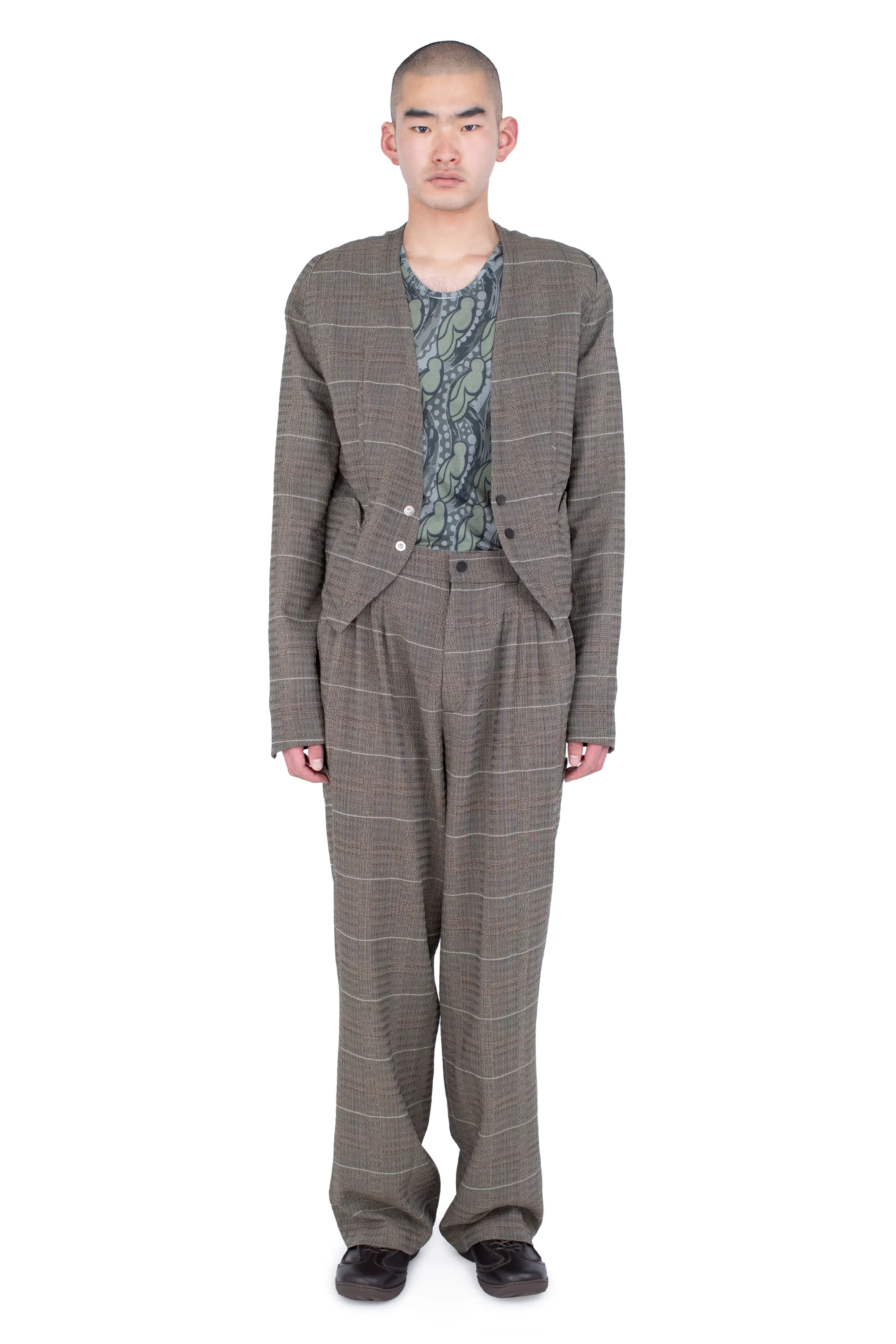 KIKO KOSTADINOV ANDRAS TAILORED JACKET - TAUPE CHECK