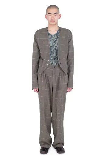 KIKO KOSTADINOV ANDRAS TAILORED JACKET - TAUPE CHECK