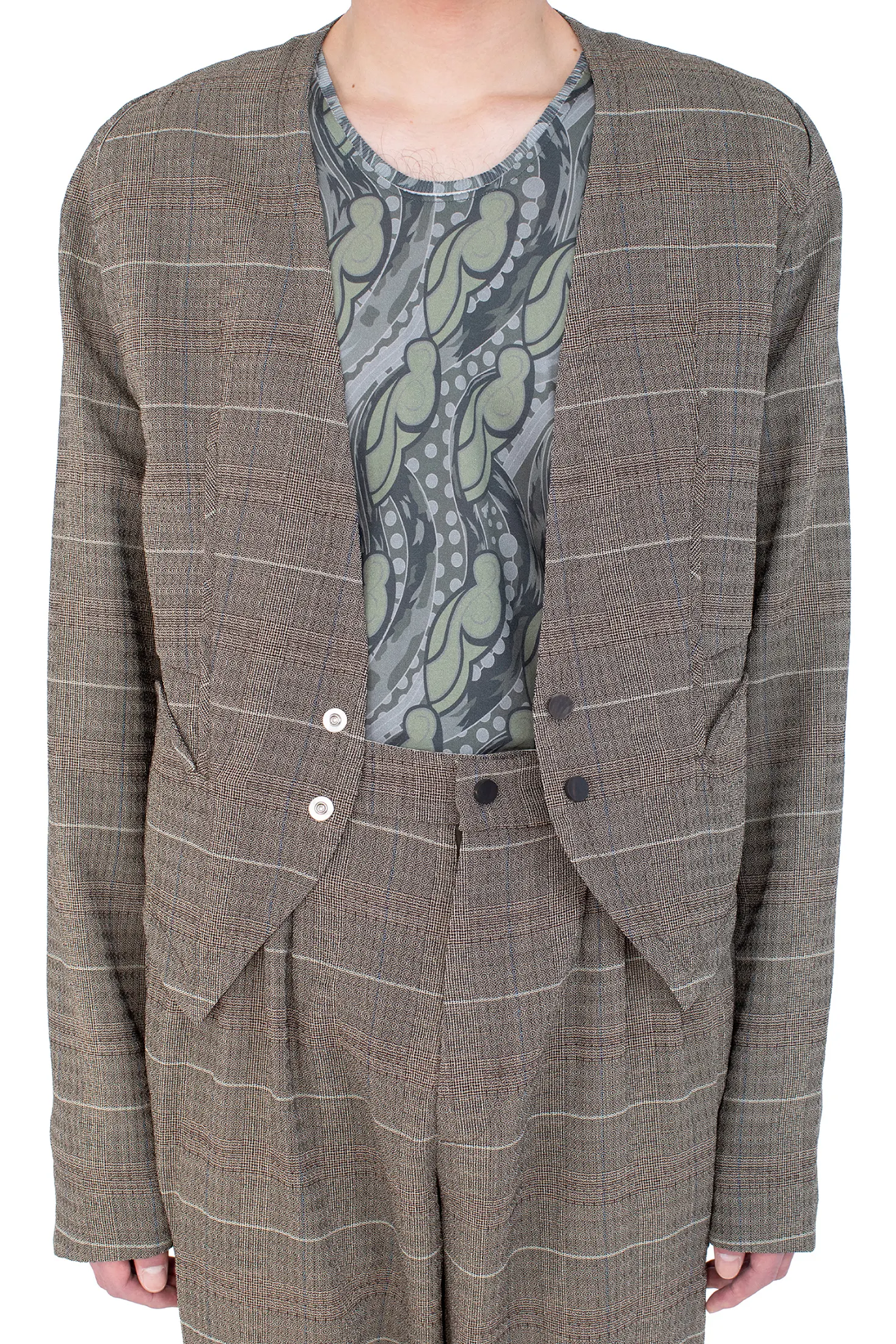KIKO KOSTADINOV ANDRAS TAILORED JACKET - TAUPE CHECK