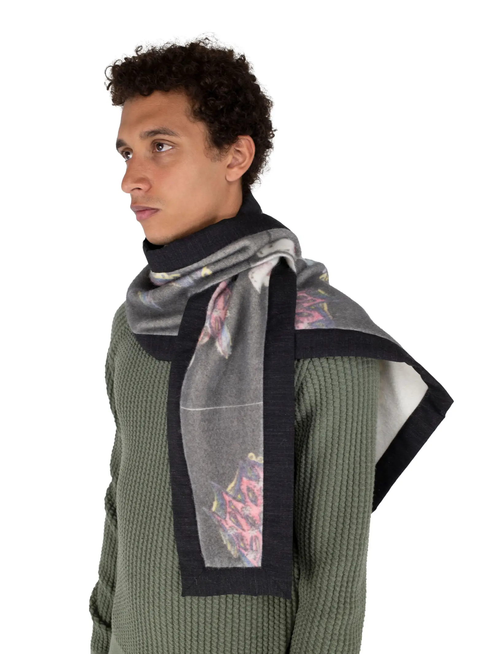 KIKO KOSTADINOV ANGELOS KNIT SCARF PINK & BLACK