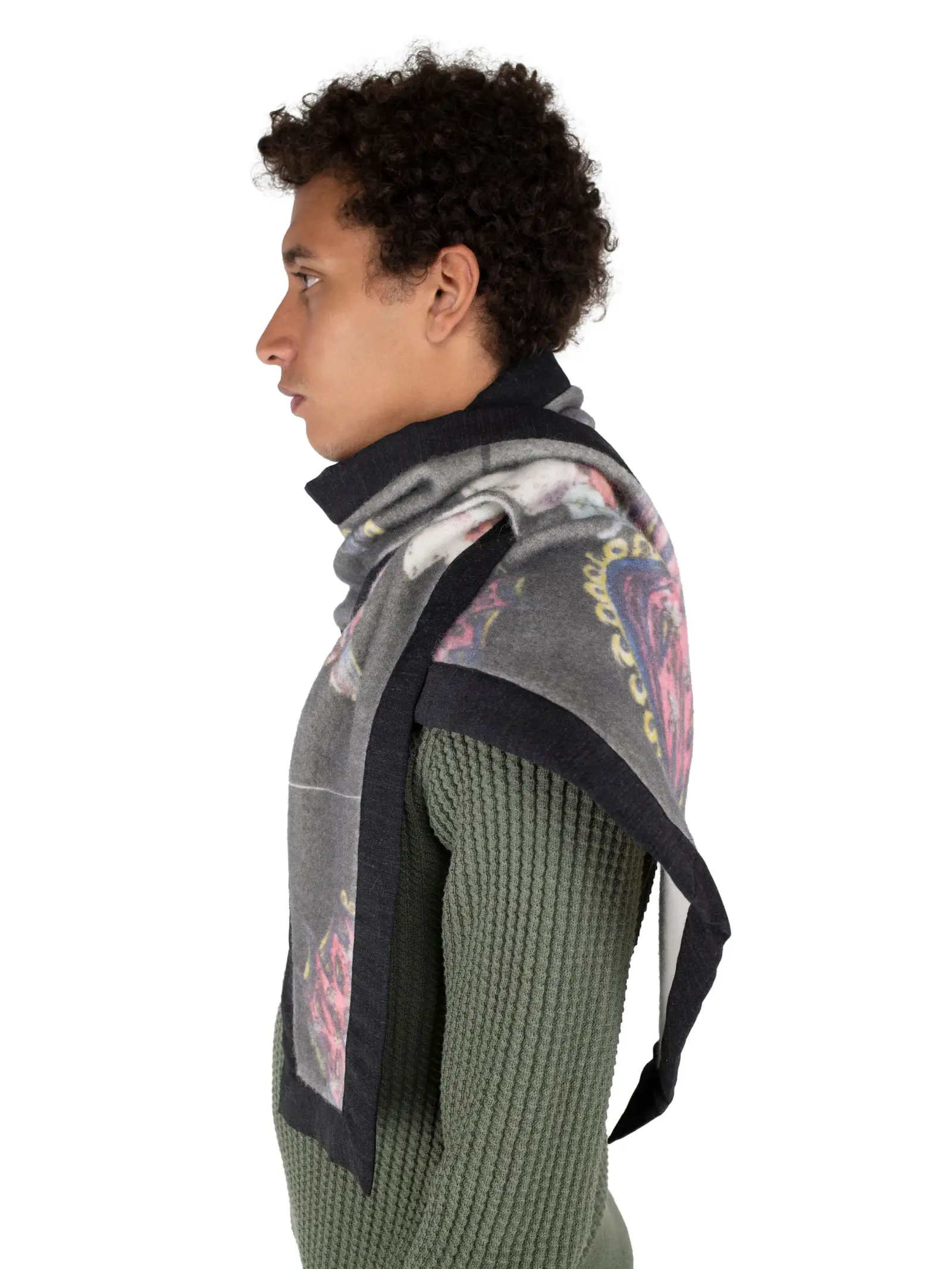 KIKO KOSTADINOV ANGELOS KNIT SCARF PINK & BLACK