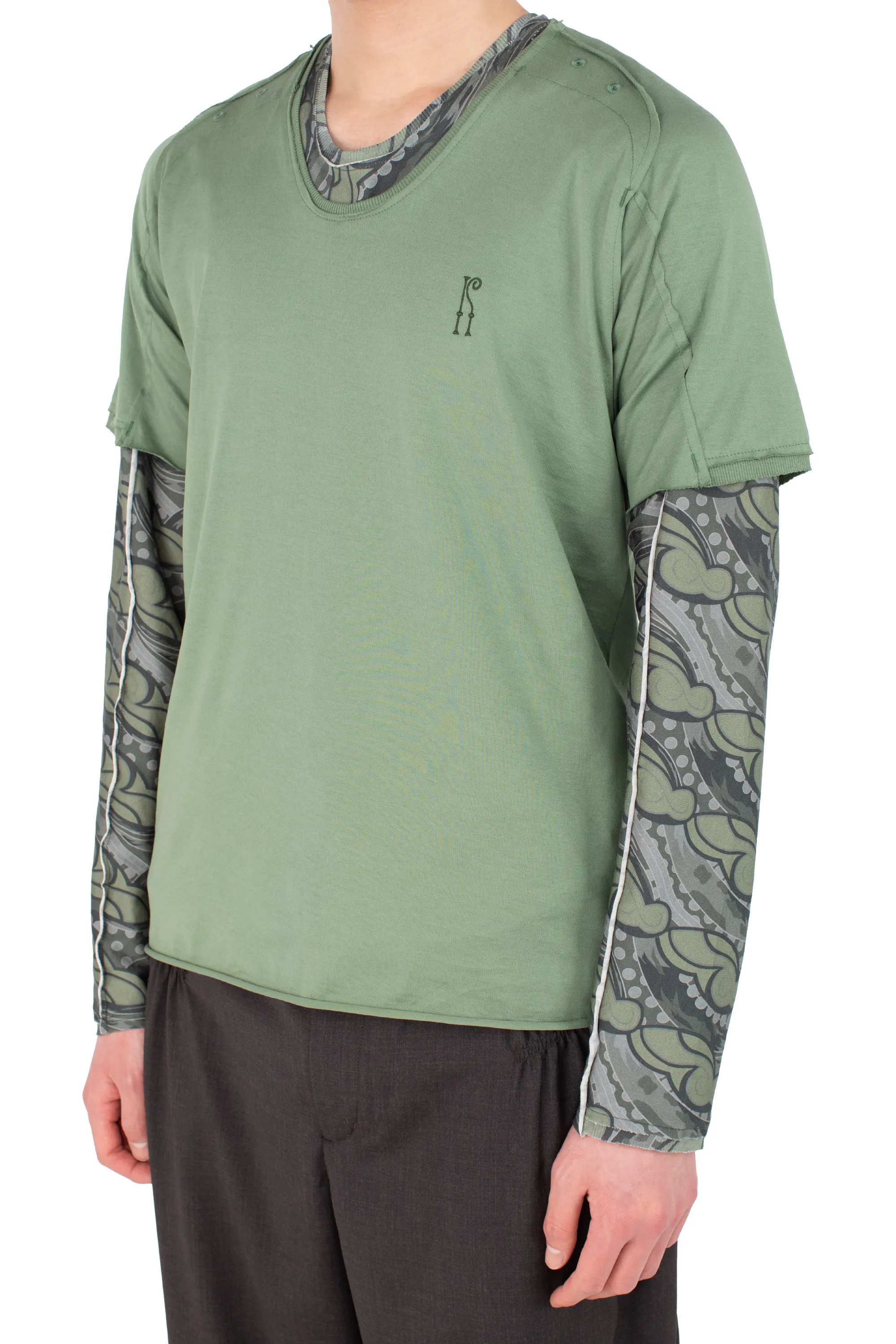 KIKO KOSTADINOV ASTRO SHORT SLEEVE TOP - LEAF