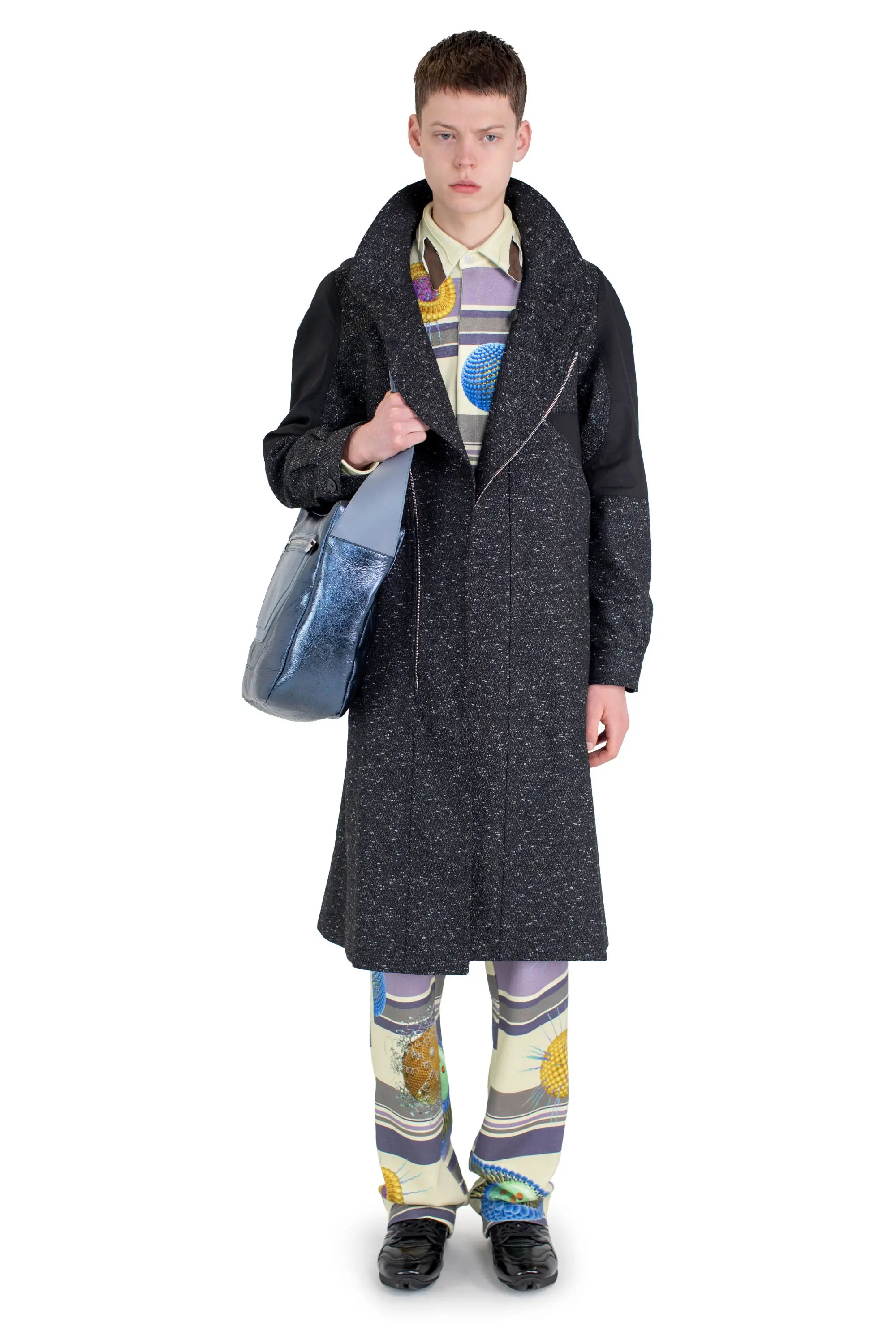 KIKO KOSTADINOV BABRAHAM ZIP COAT - ASH BLACK / BLACK SABLE