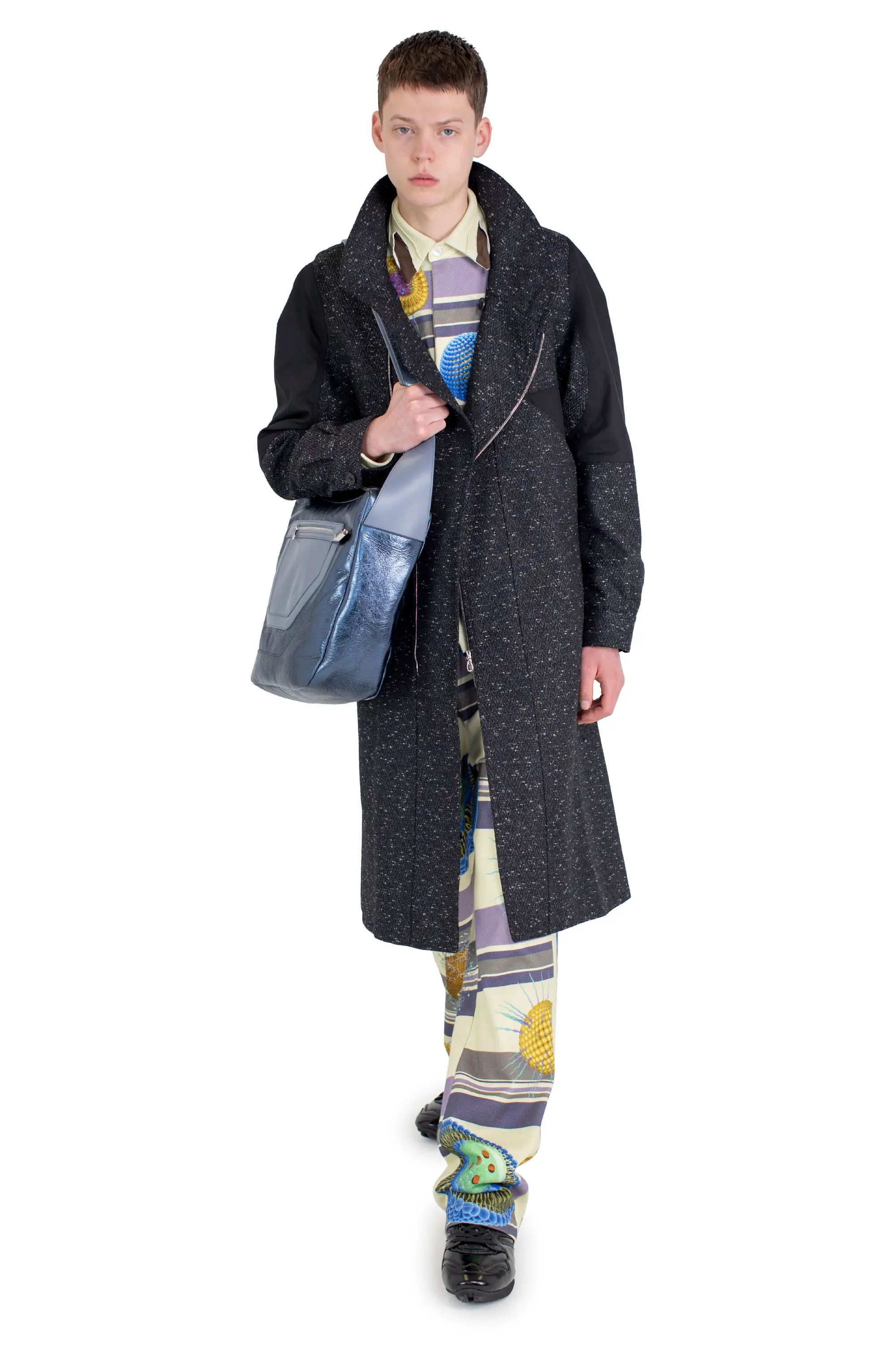 KIKO KOSTADINOV BABRAHAM ZIP COAT - ASH BLACK / BLACK SABLE
