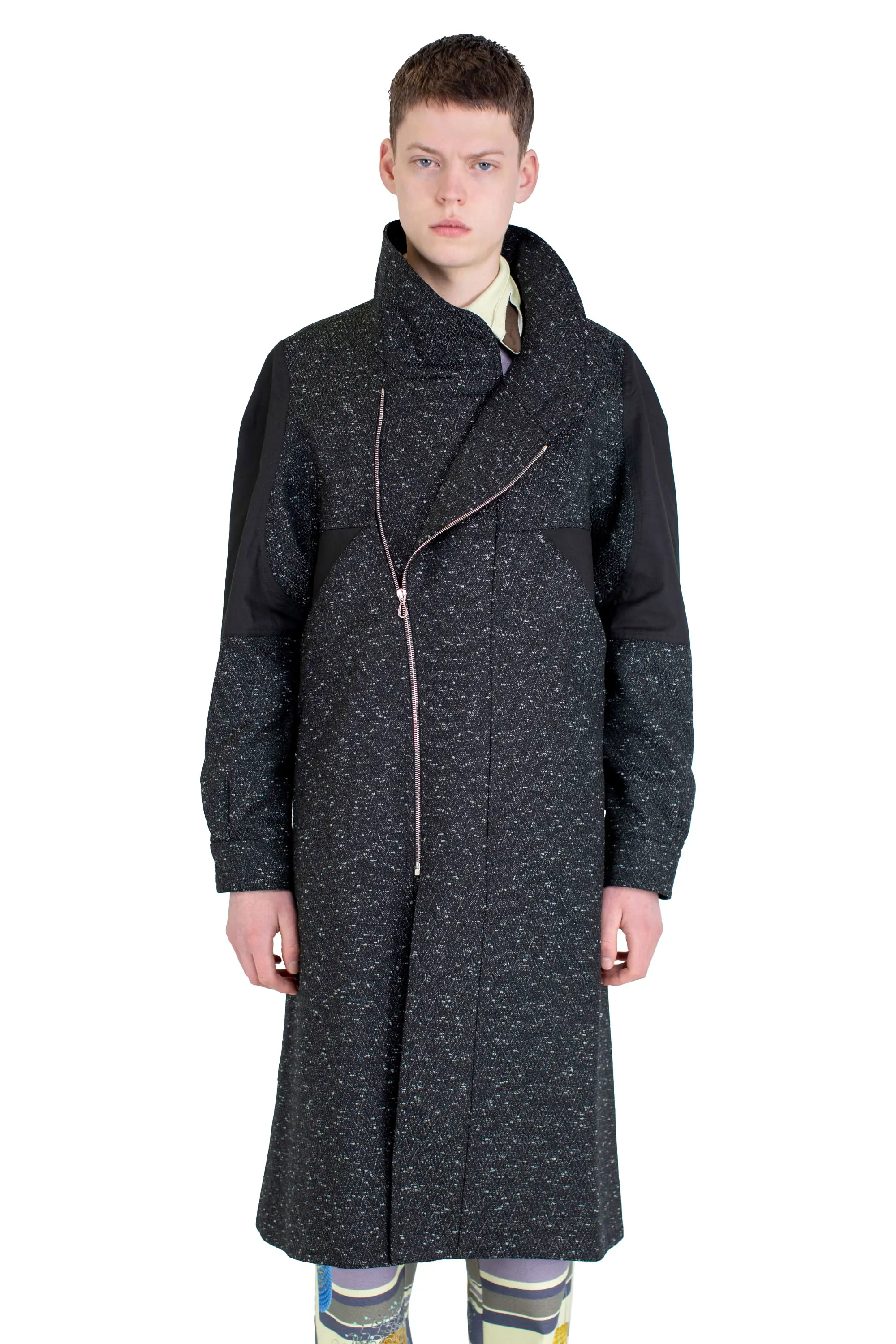 KIKO KOSTADINOV BABRAHAM ZIP COAT - ASH BLACK / BLACK SABLE