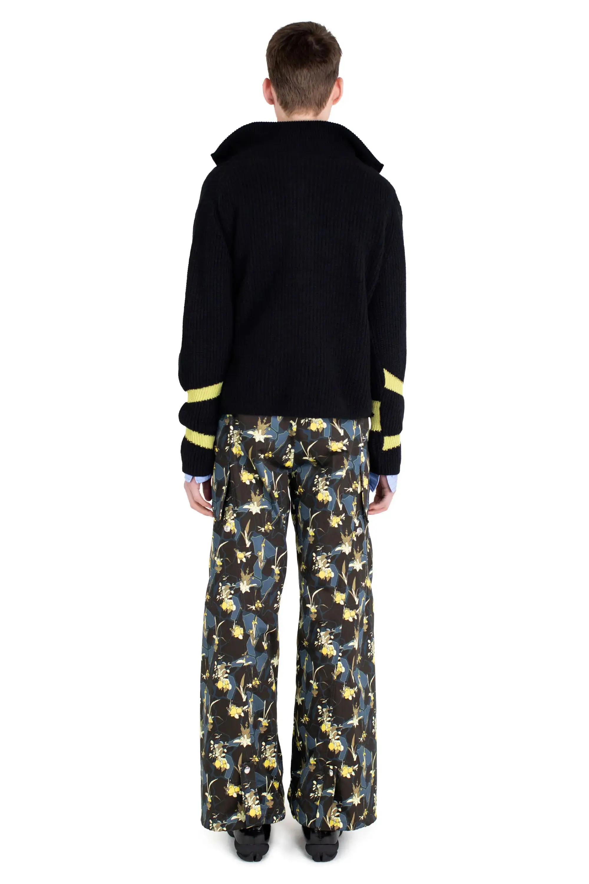 KIKO KOSTADINOV BOURDAIN ZIP INTARSIA JUMPER - BLACK/OLIVE