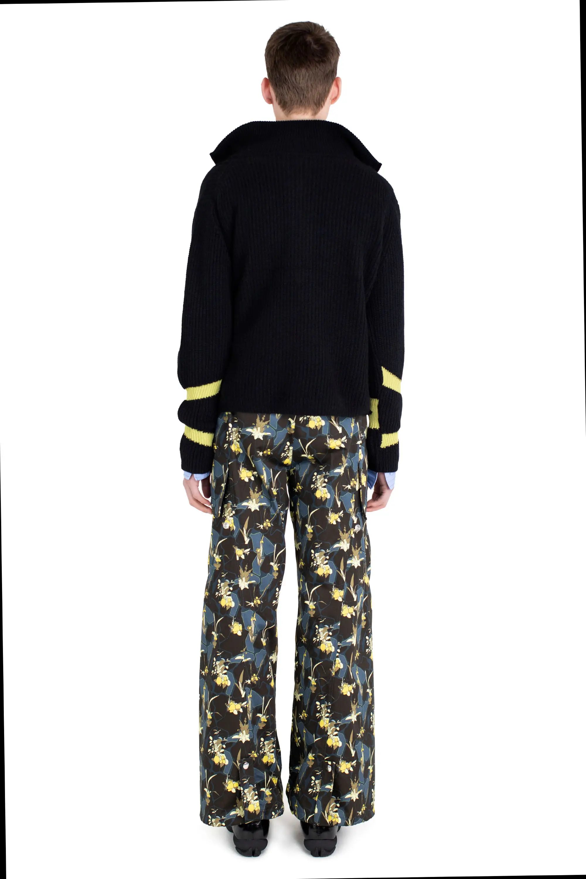 KIKO KOSTADINOV BOURDAIN ZIP INTARSIA JUMPER - BLACK/OLIVE