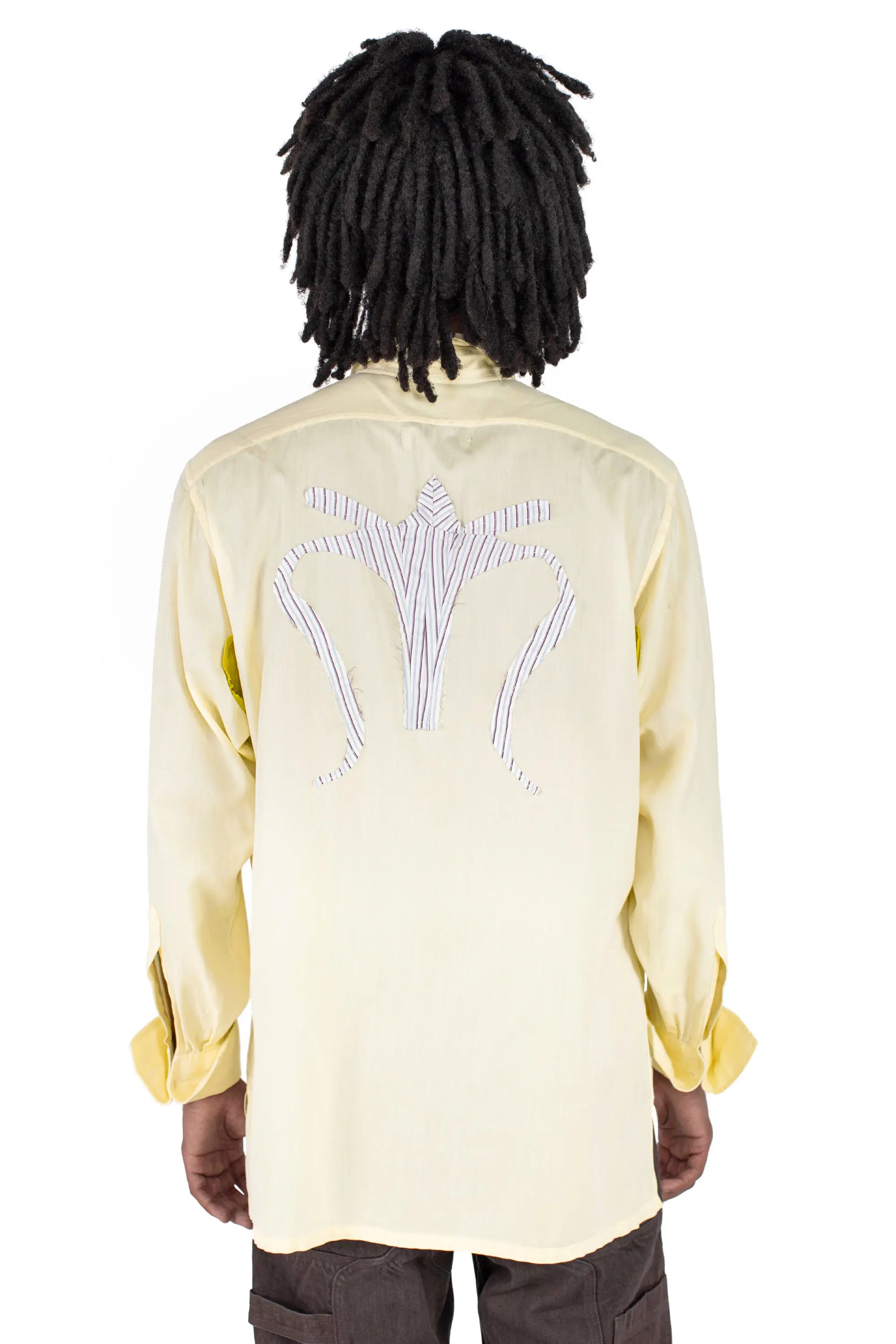 KIKO KOSTADINOV CHARVET ONE OFF REWORK SHIRT 2025 - YELLOW