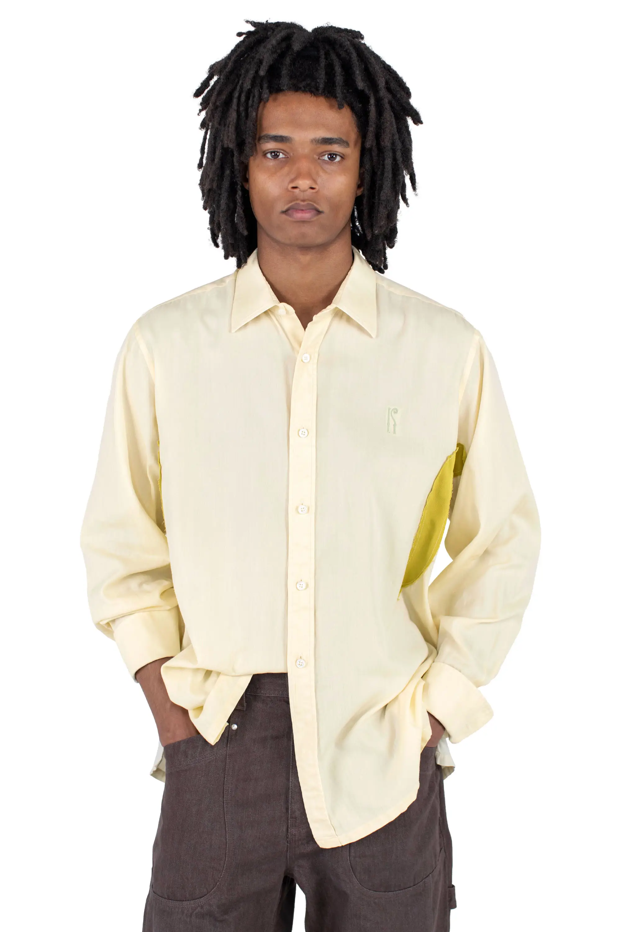 KIKO KOSTADINOV CHARVET ONE OFF REWORK SHIRT 2025 - YELLOW