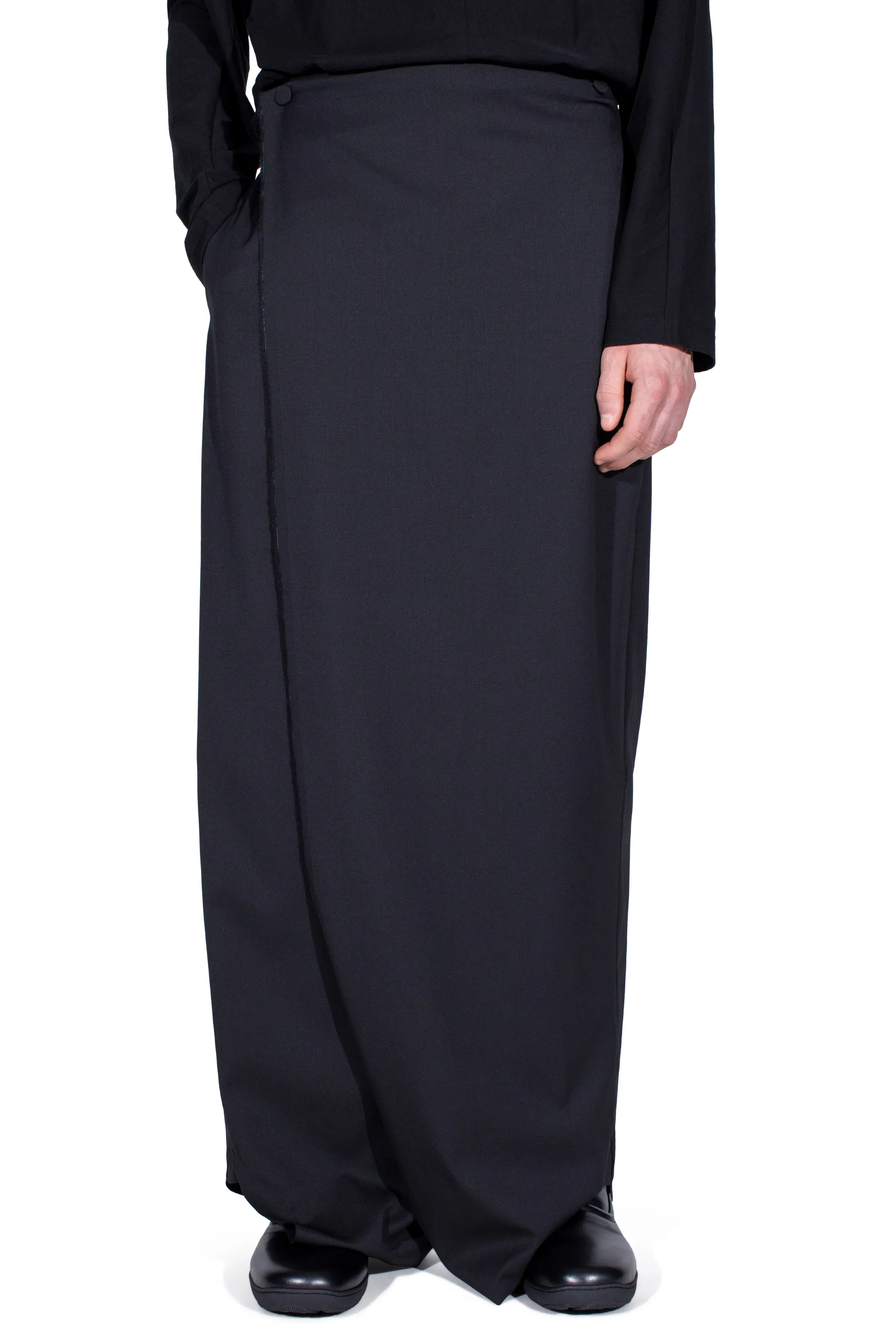 KIKO KOSTADINOV CURSUS DRAPE TROUSERS - CROW BLACK
