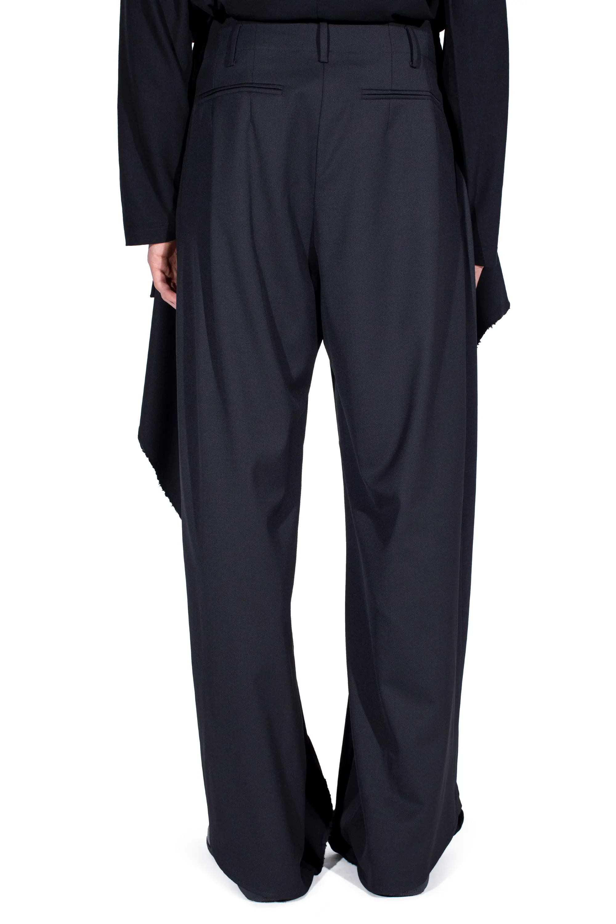 KIKO KOSTADINOV CURSUS DRAPE TROUSERS - CROW BLACK