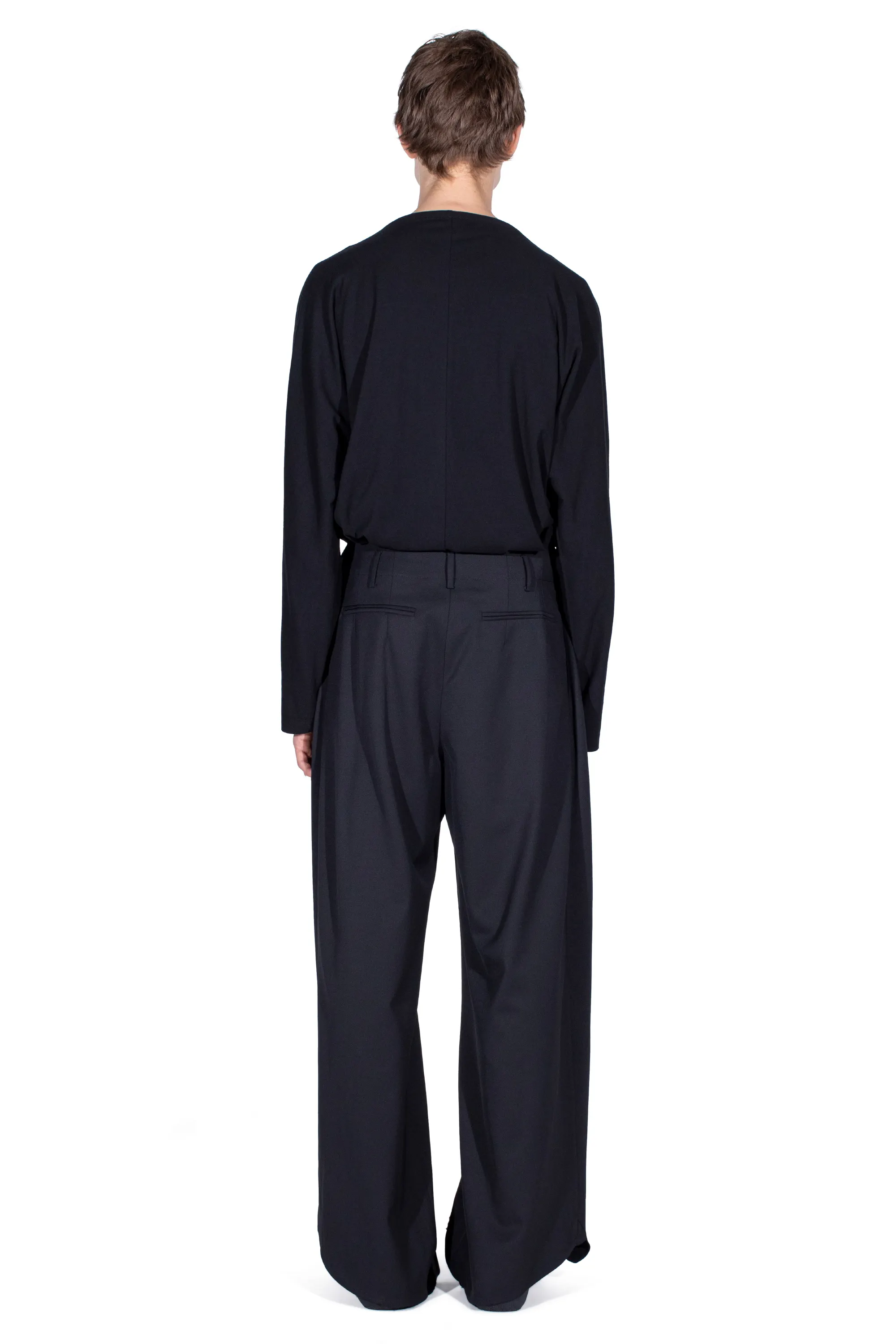 KIKO KOSTADINOV CURSUS DRAPE TROUSERS - CROW BLACK