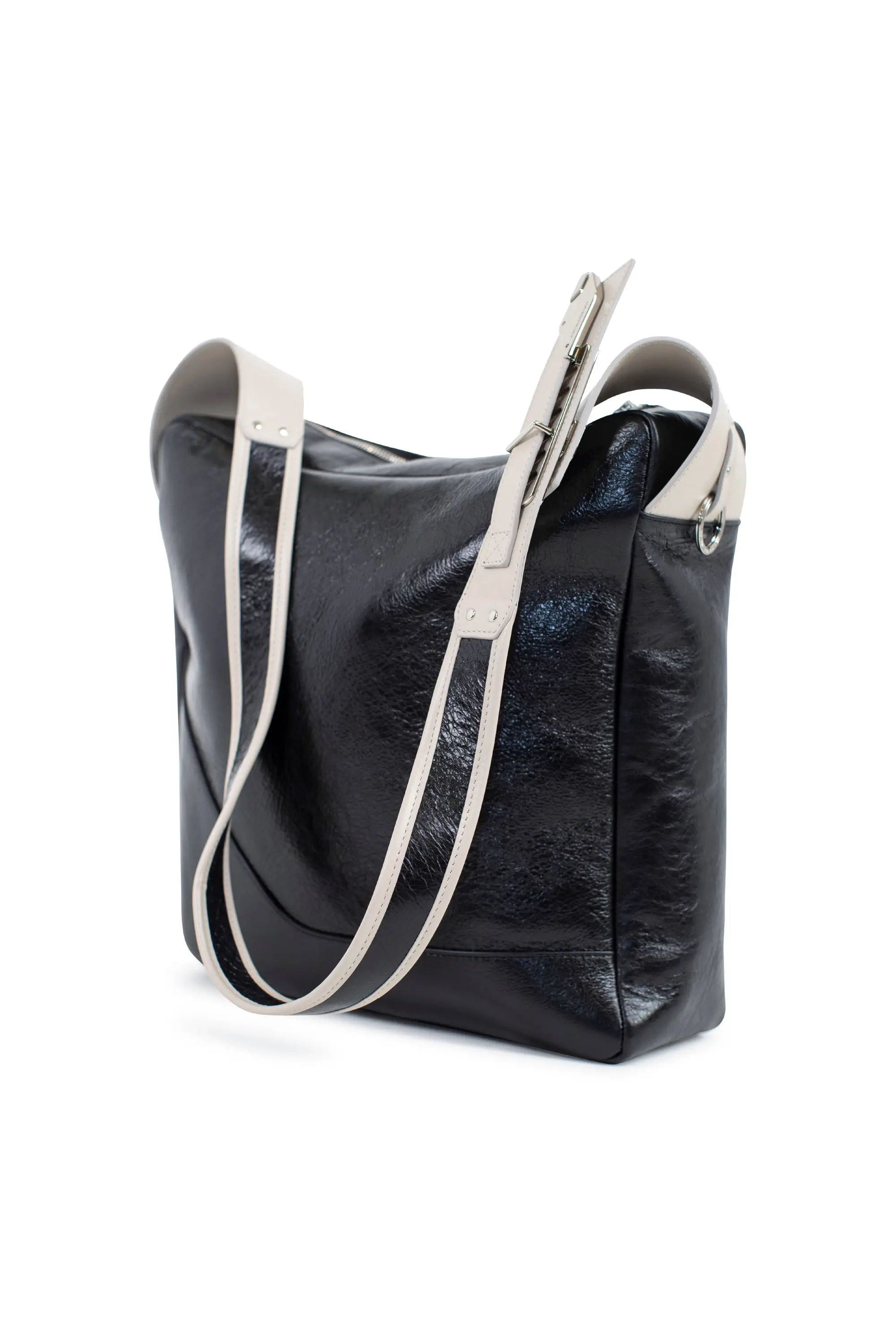 KIKO KOSTADINOV – DEULTUM LEATHER BAG - BLACK / BEIGE KIKO KOSTADINOV – DEULTUM LEATHER BAG - BLACK / BEIGE