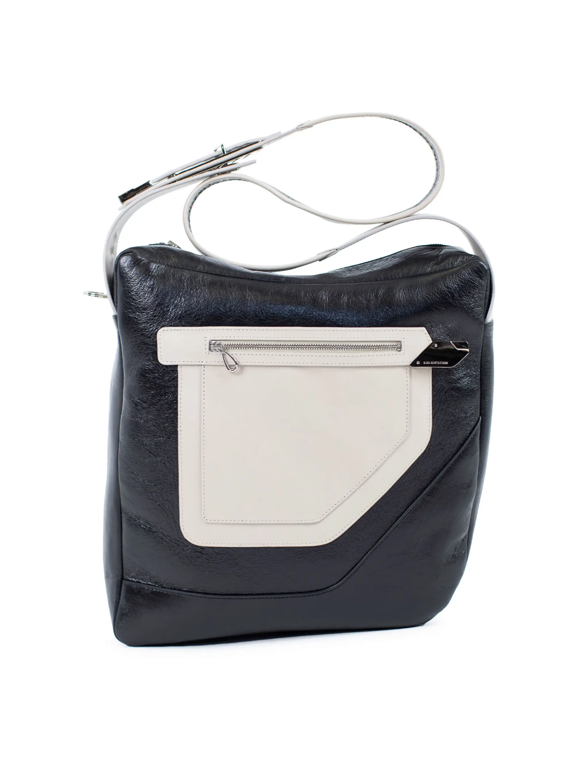 KIKO KOSTADINOV DEULTUM LEATHER BAG - BLACK / BEIGE
