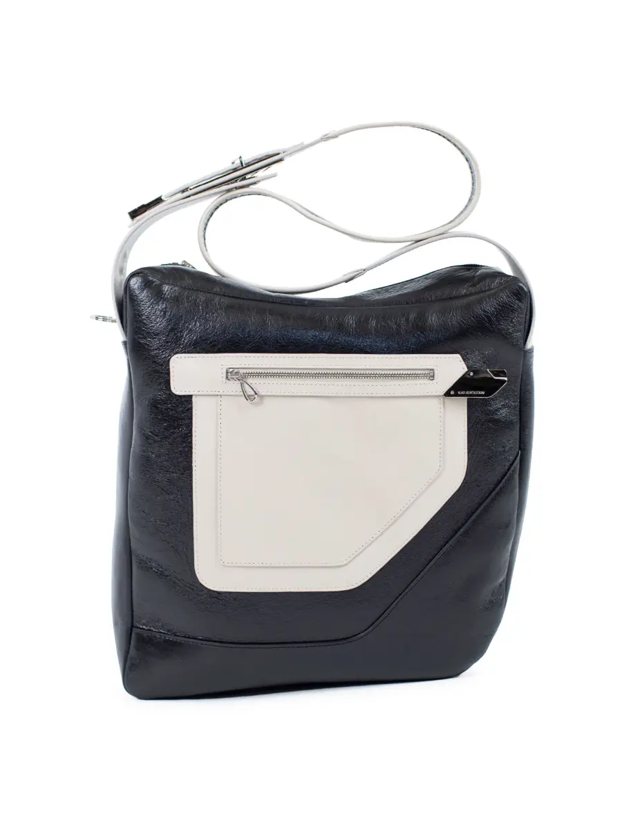 KIKO KOSTADINOV DEULTUM LEATHER BAG - BLACK / BEIGE