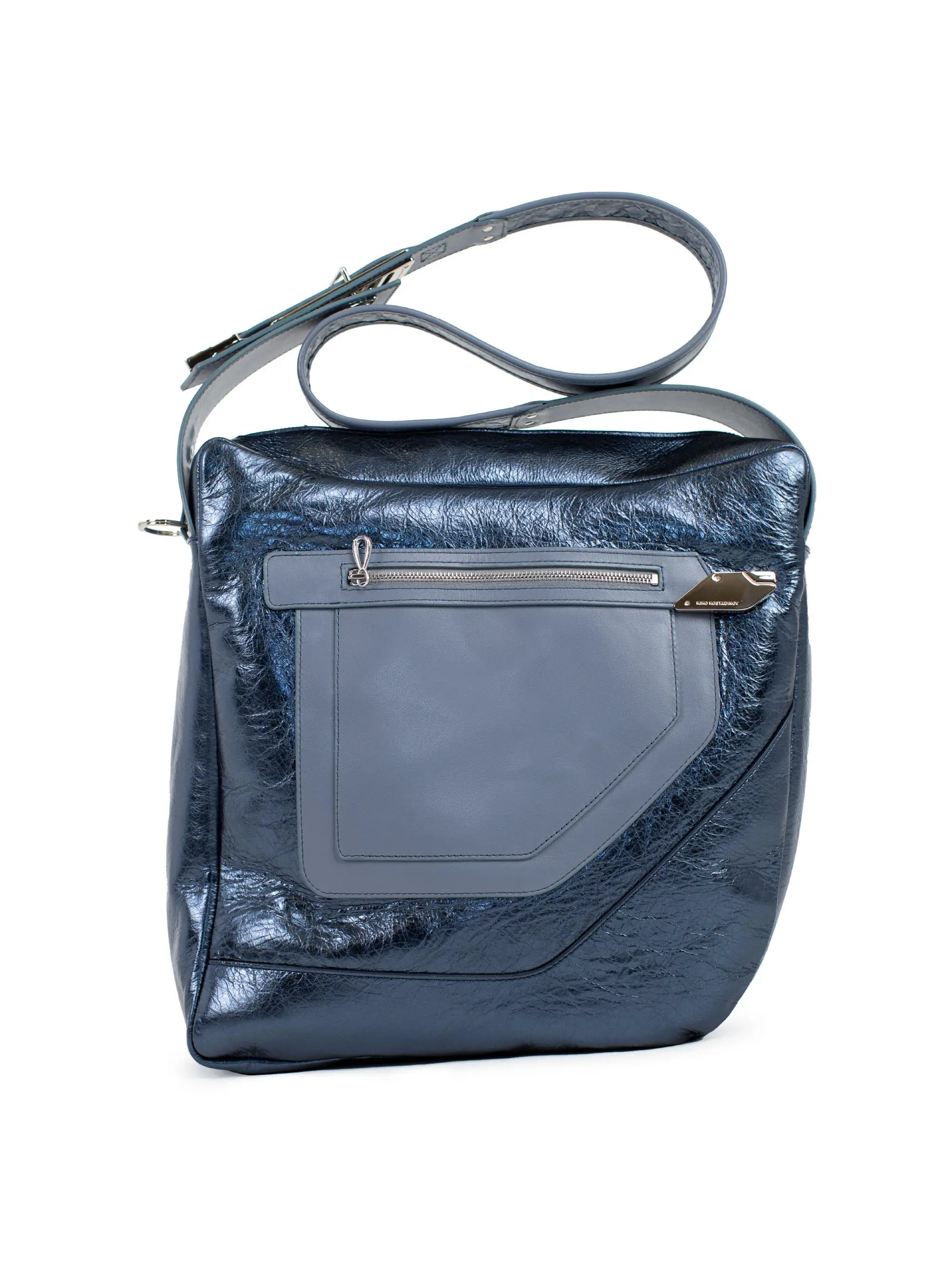 KIKO KOSTADINOV – DEULTUM LEATHER BAG - MIDNIGHT BLUE / GREY KIKO KOSTADINOV – DEULTUM LEATHER BAG - MIDNIGHT BLUE / GREY