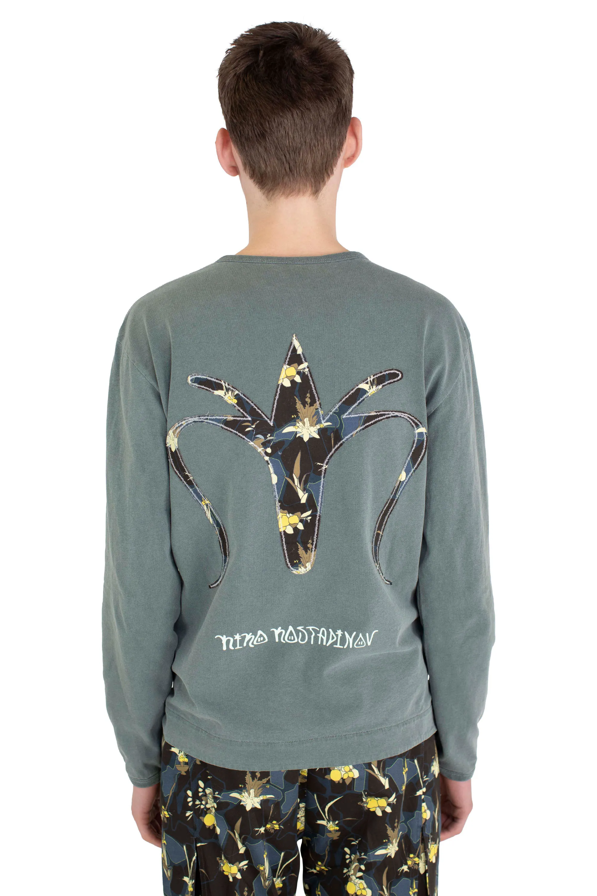 KIKO KOSTADINOV DUENEZ APPLIQUE TOP - WASHED GREEN