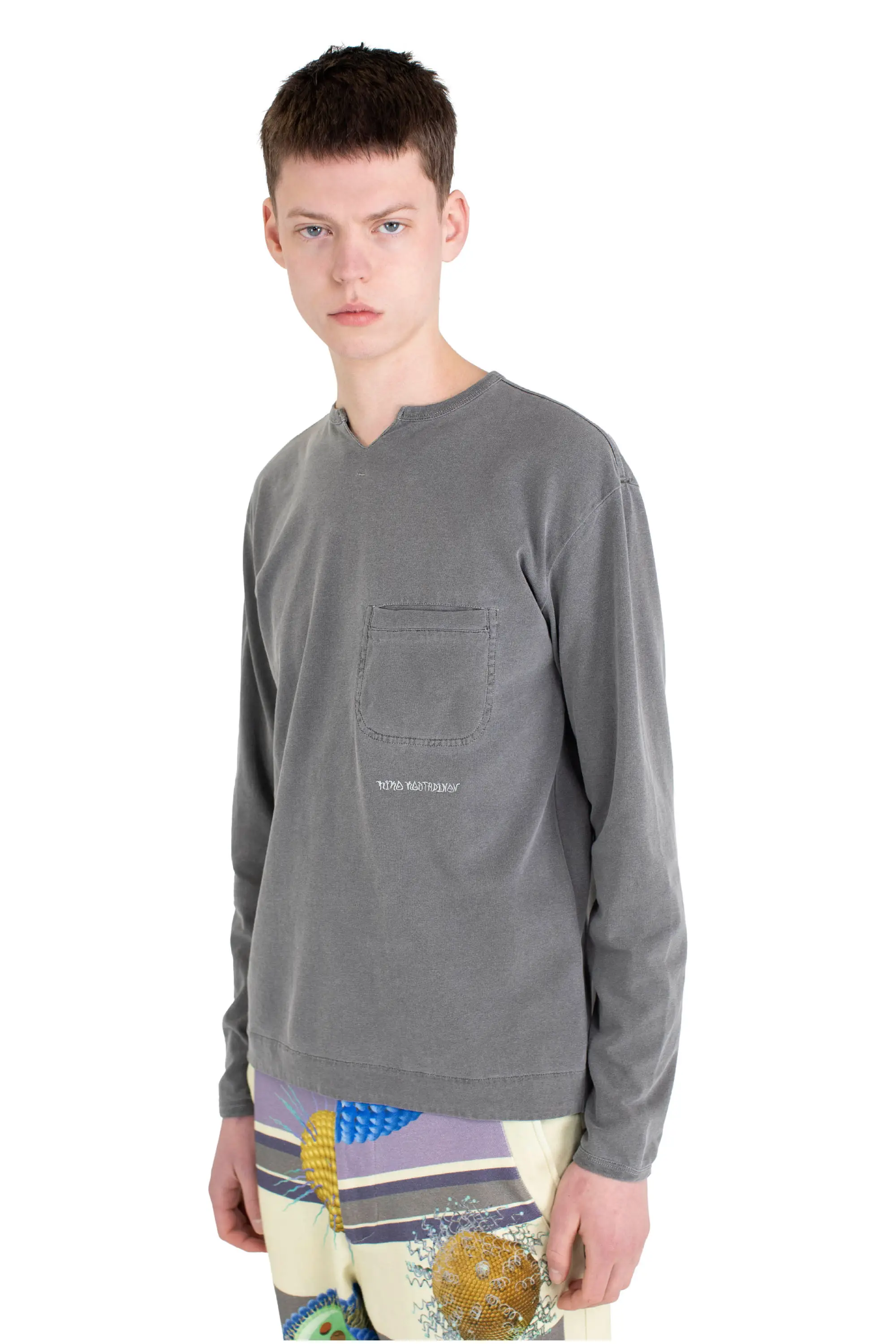 KIKO KOSTADINOV DUENEZ APPLIQUE TOP - WASHED GREY