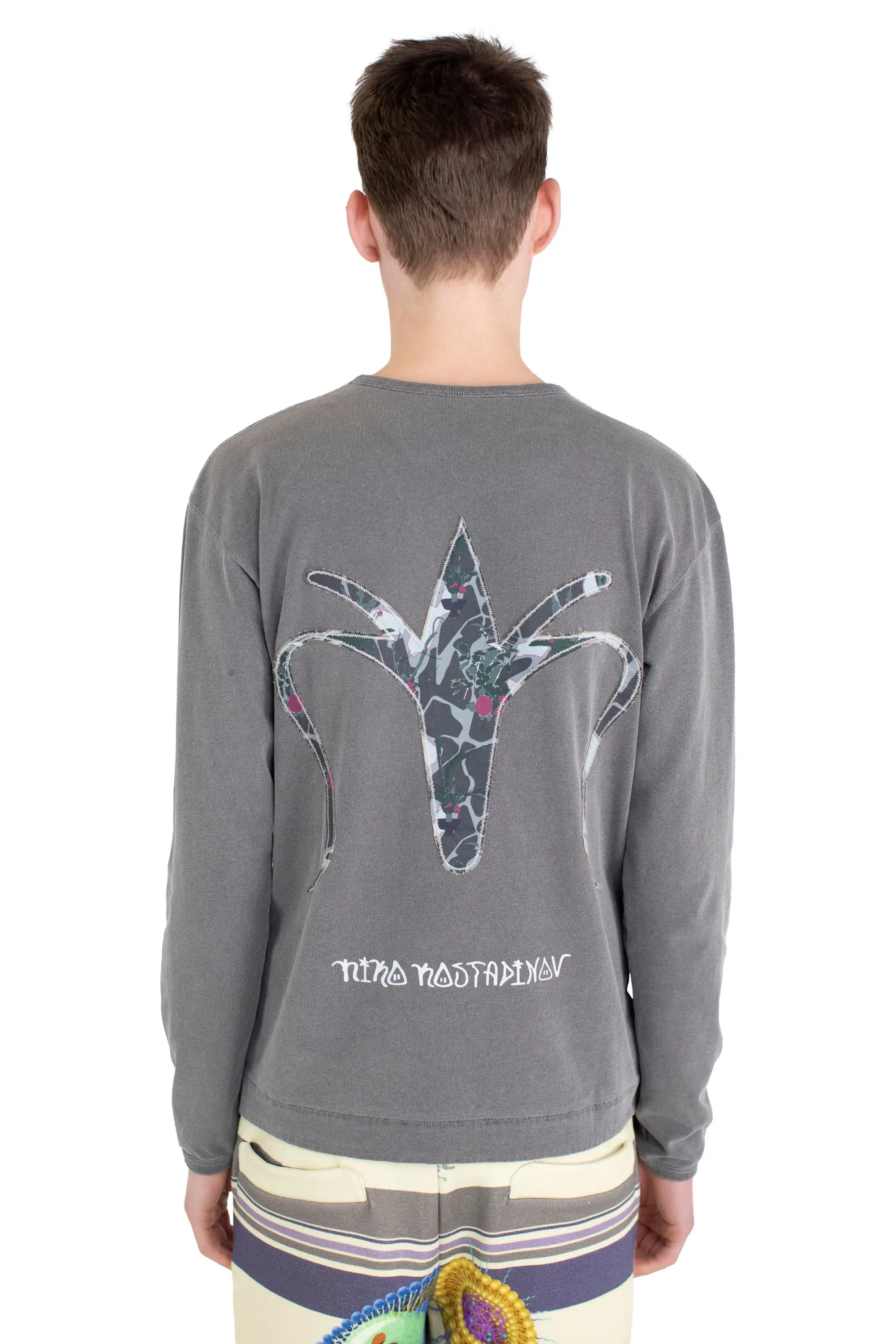 KIKO KOSTADINOV DUENEZ APPLIQUE TOP - WASHED GREY