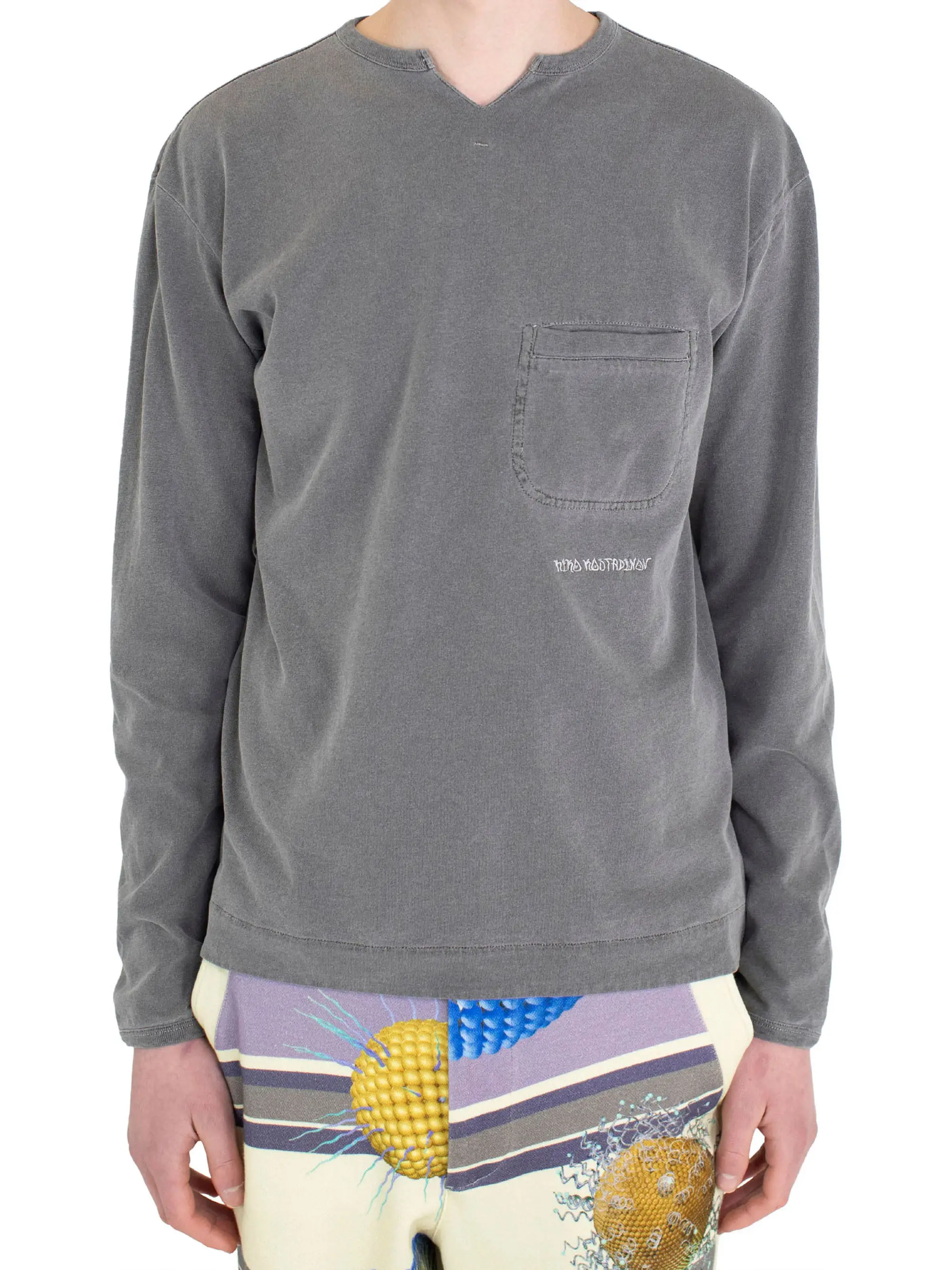 KIKO KOSTADINOV DUENEZ APPLIQUE TOP - WASHED GREY
