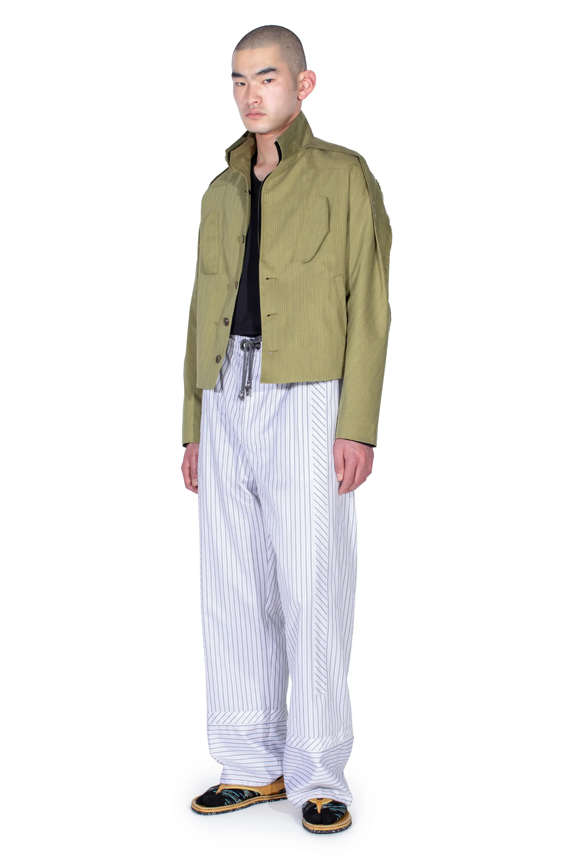 KIKO KOSTADINOV EGRETA JACKET - LIME STRIPE
