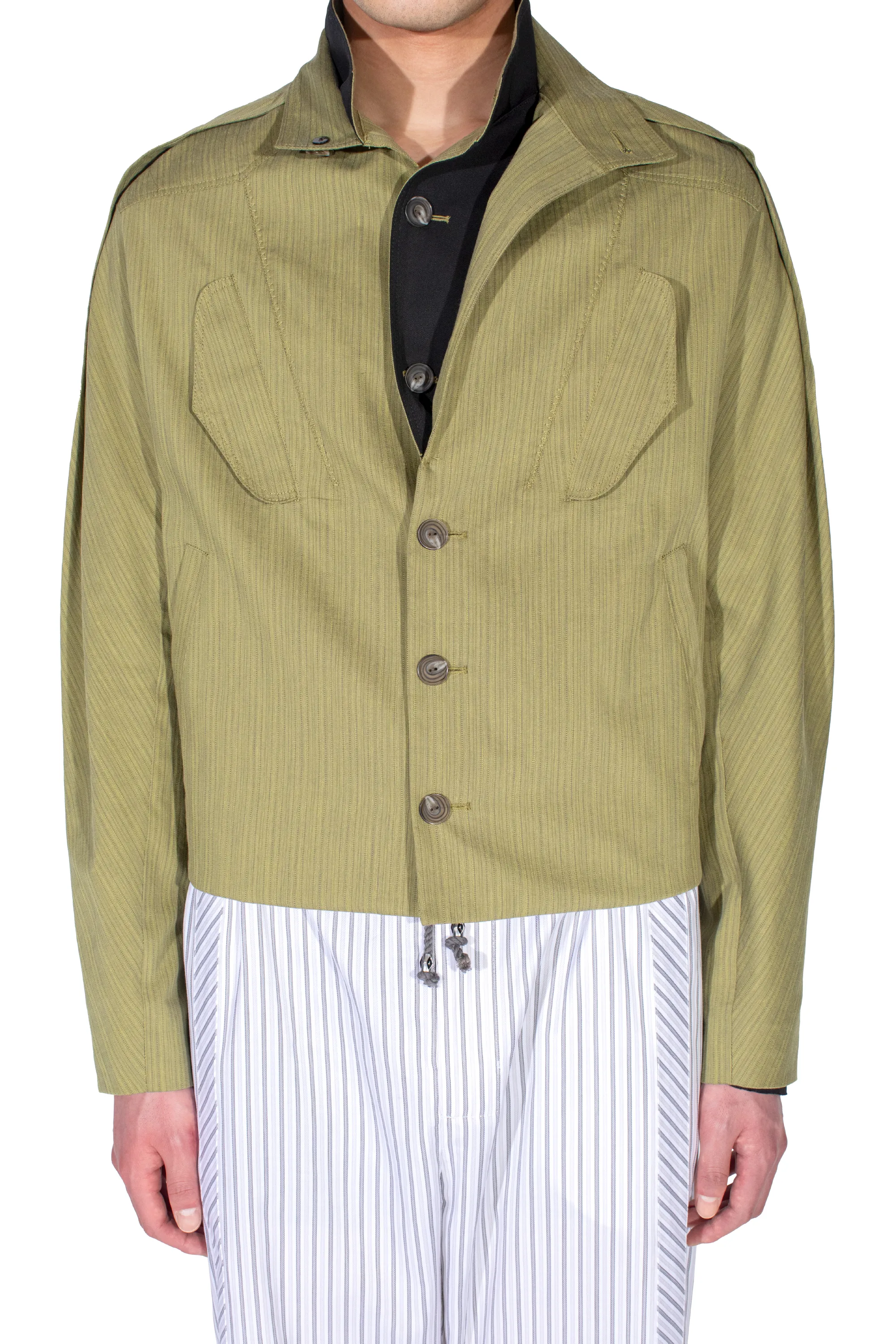 KIKO KOSTADINOV EGRETA JACKET - LIME STRIPE