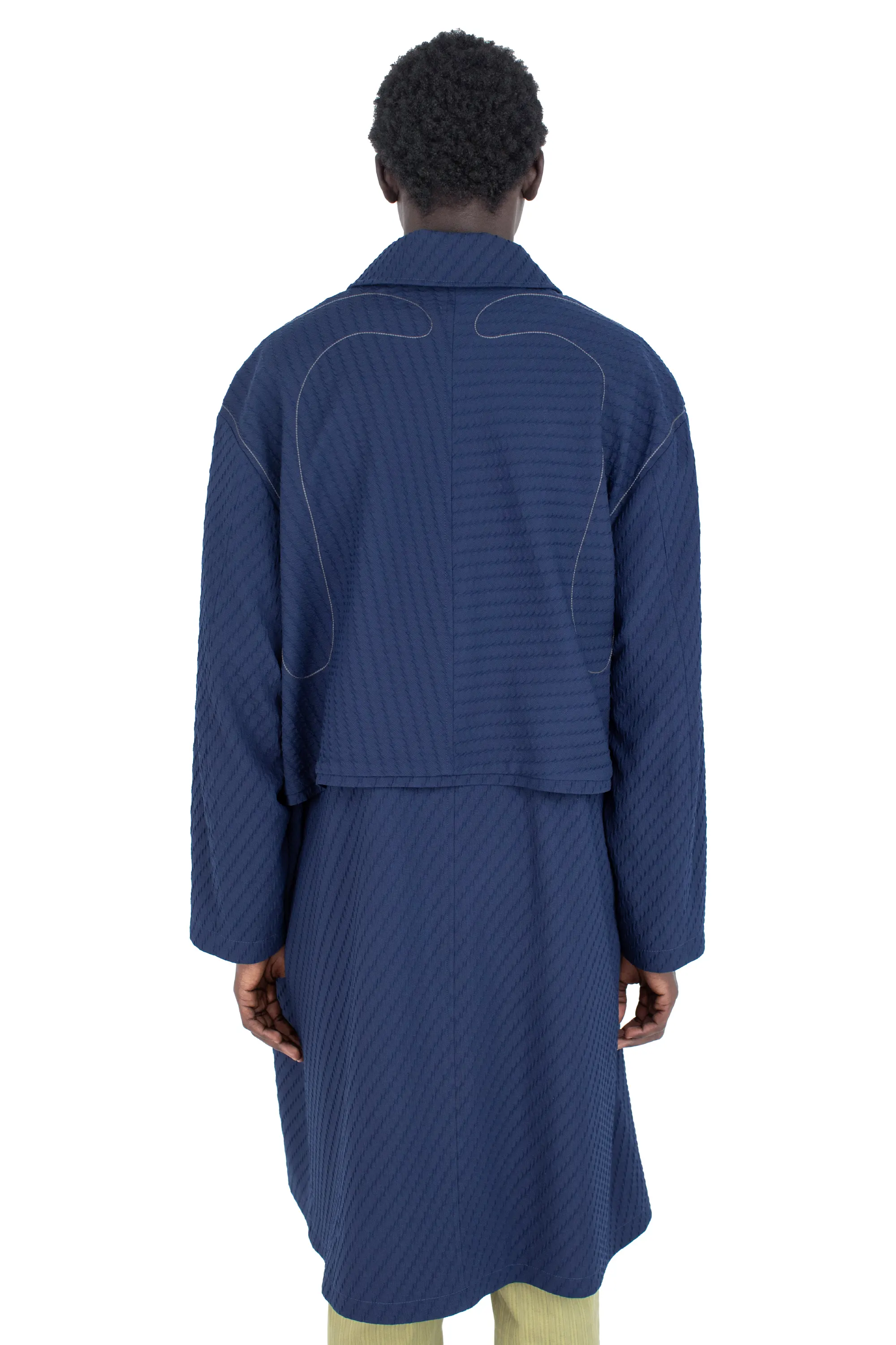 KIKO KOSTADINOV EURI K-SHOULDER COAT - ABYSS BLUE