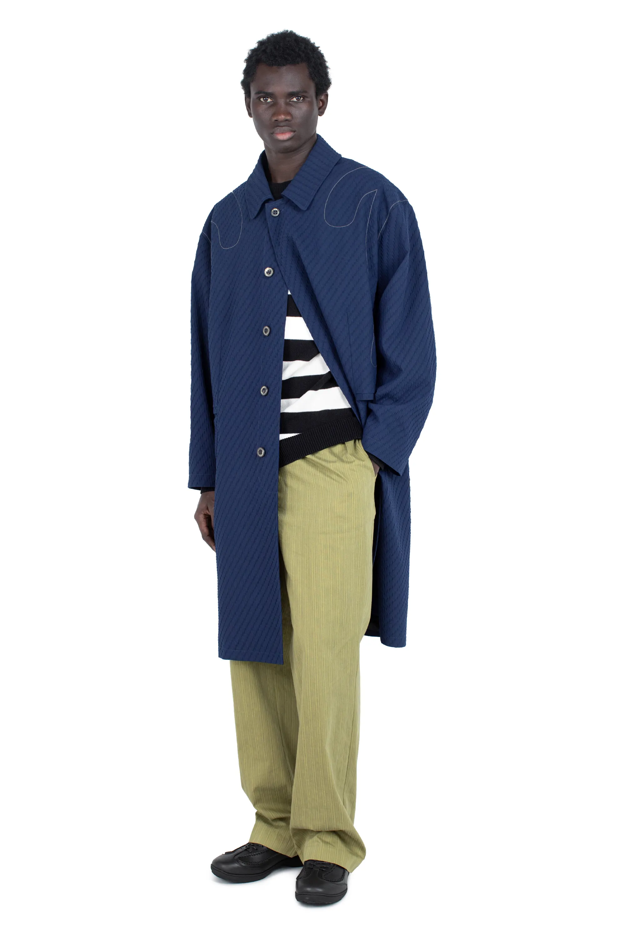 KIKO KOSTADINOV EURI K-SHOULDER COAT - ABYSS BLUE
