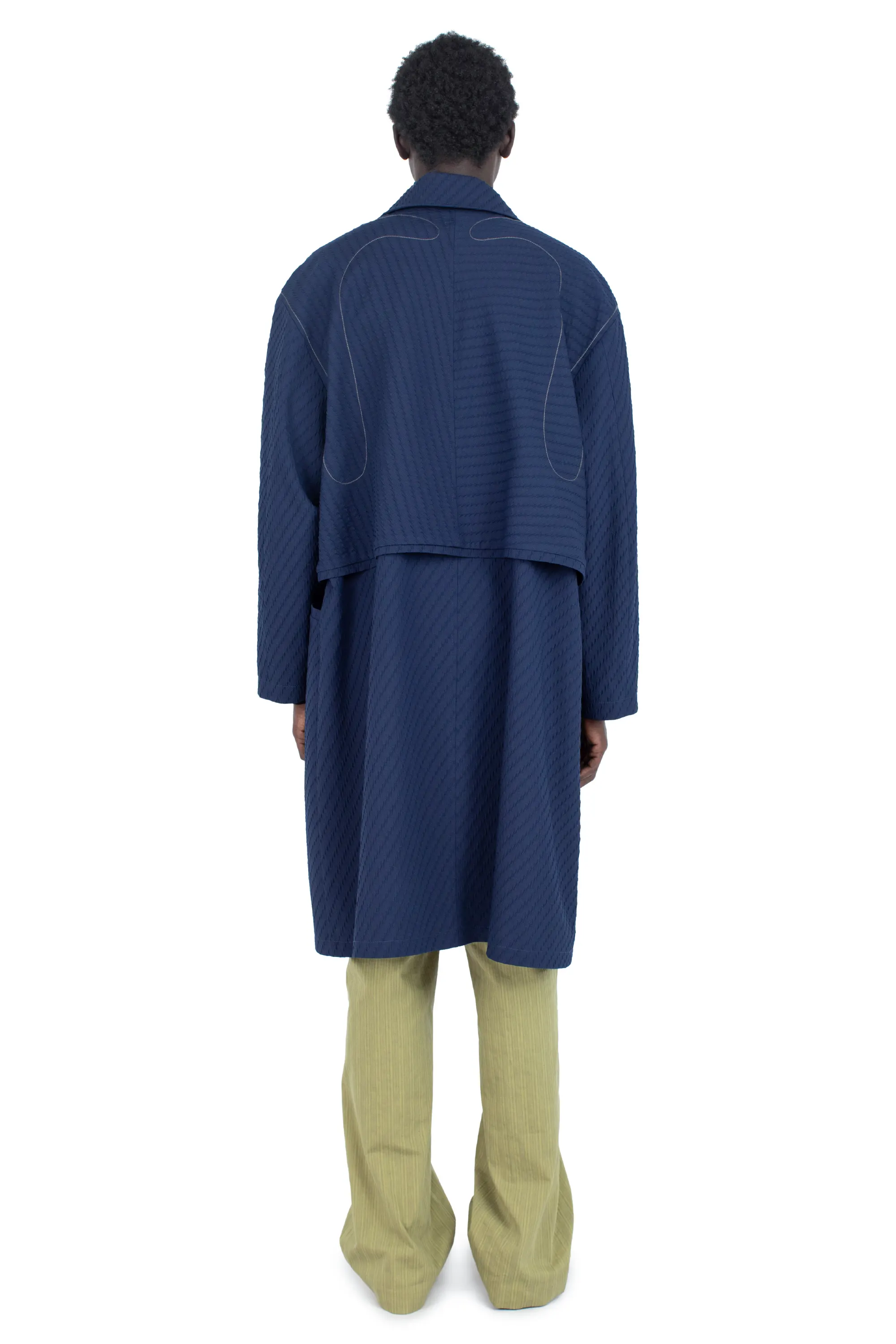 KIKO KOSTADINOV EURI K-SHOULDER COAT - ABYSS BLUE