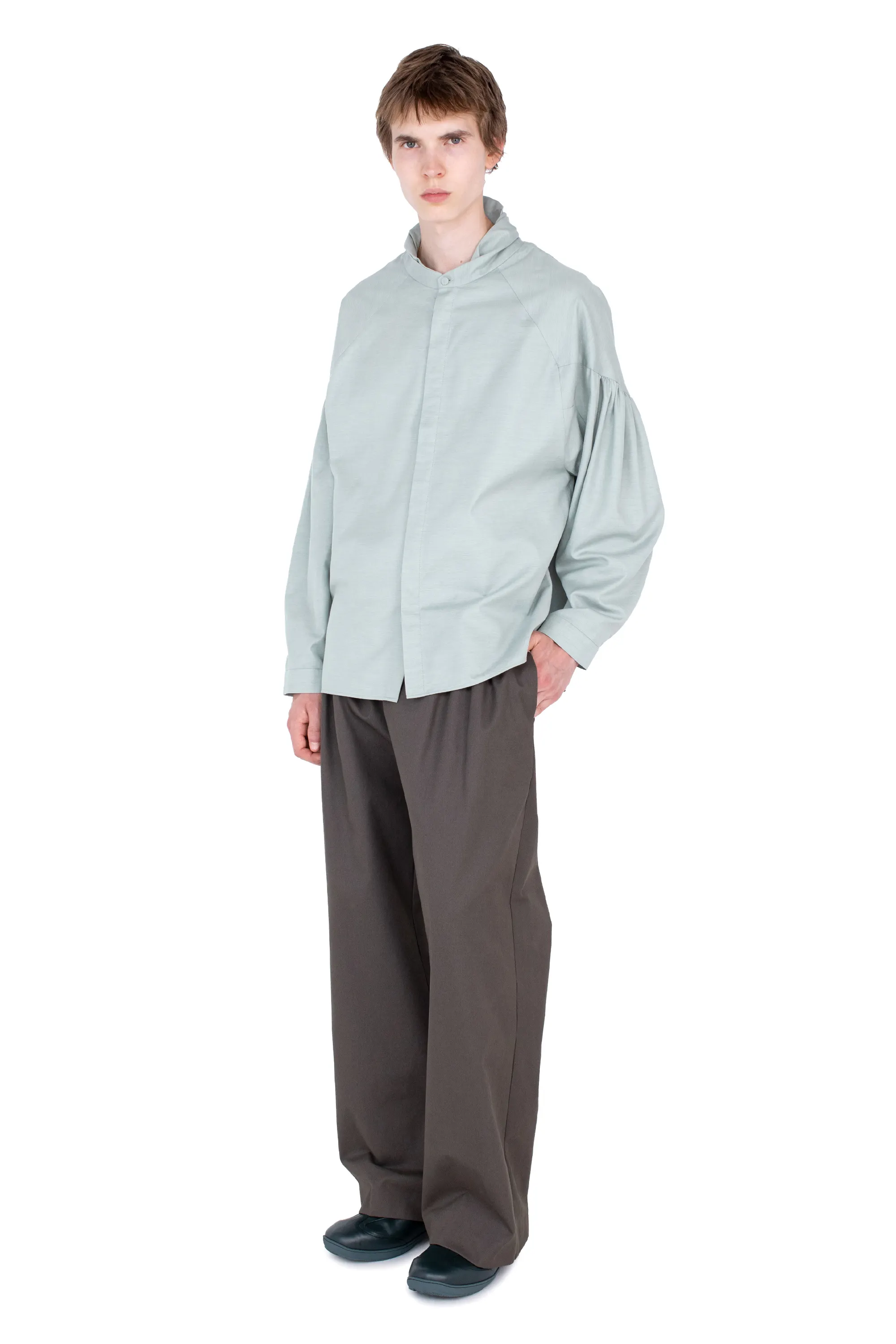 KIKO KOSTADINOV EVERS PLEATED SHIRT - SOFT GREEN
