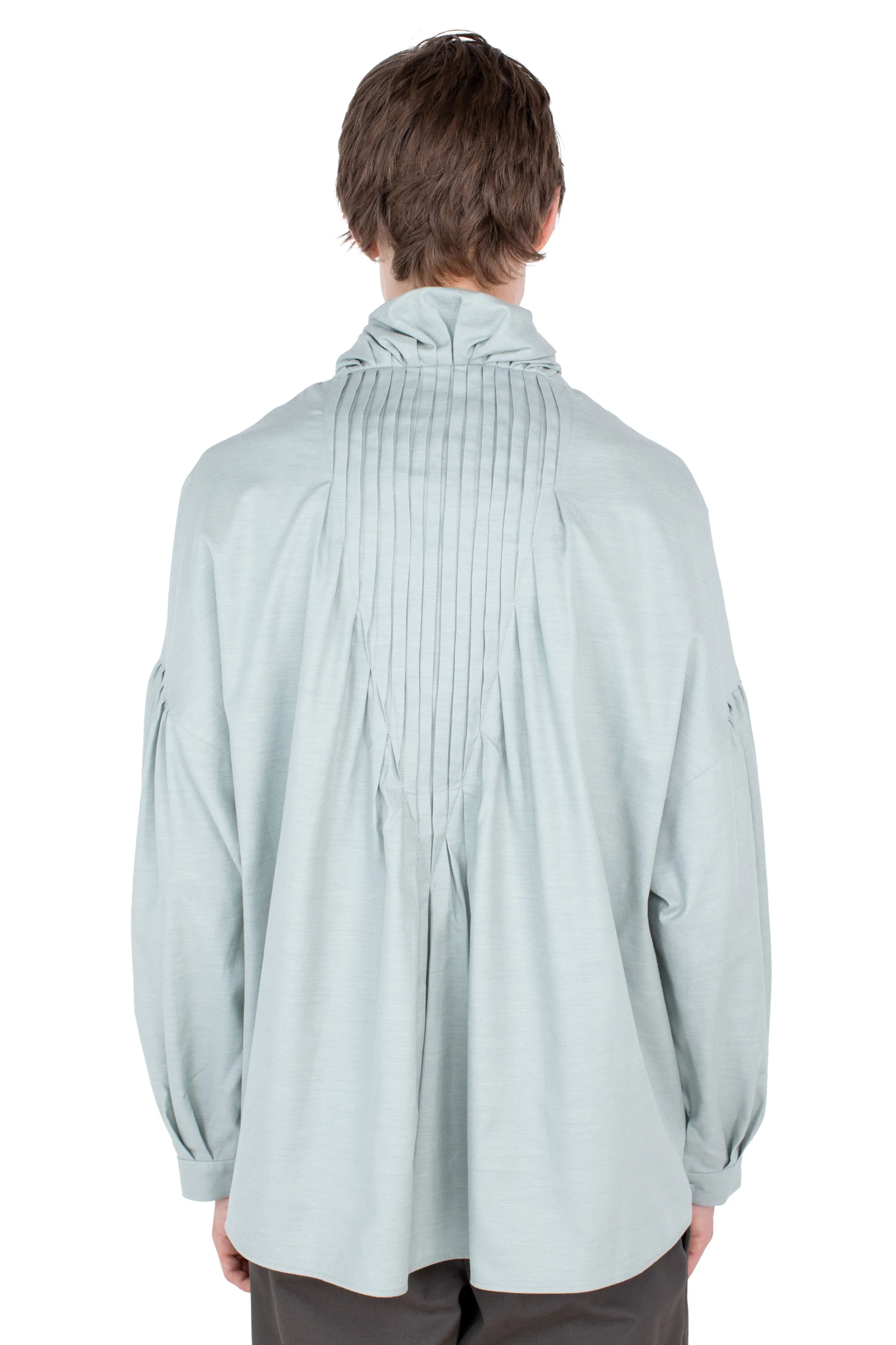 KIKO KOSTADINOV EVERS PLEATED SHIRT - SOFT GREEN