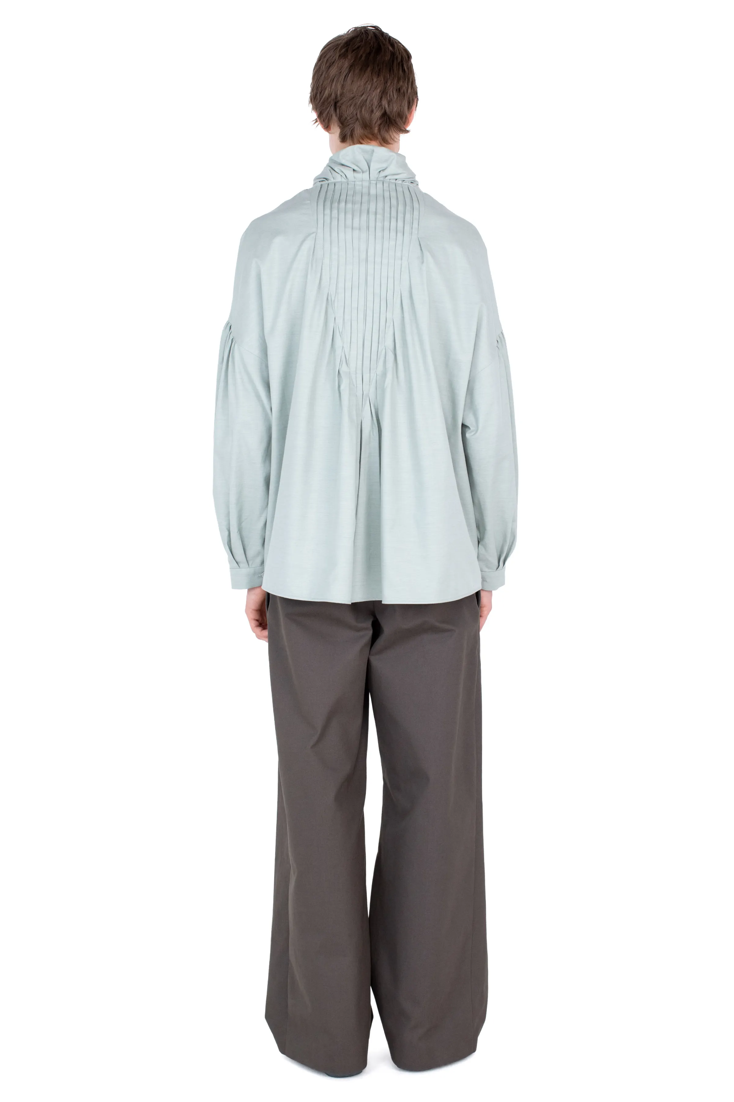 KIKO KOSTADINOV EVERS PLEATED SHIRT - SOFT GREEN