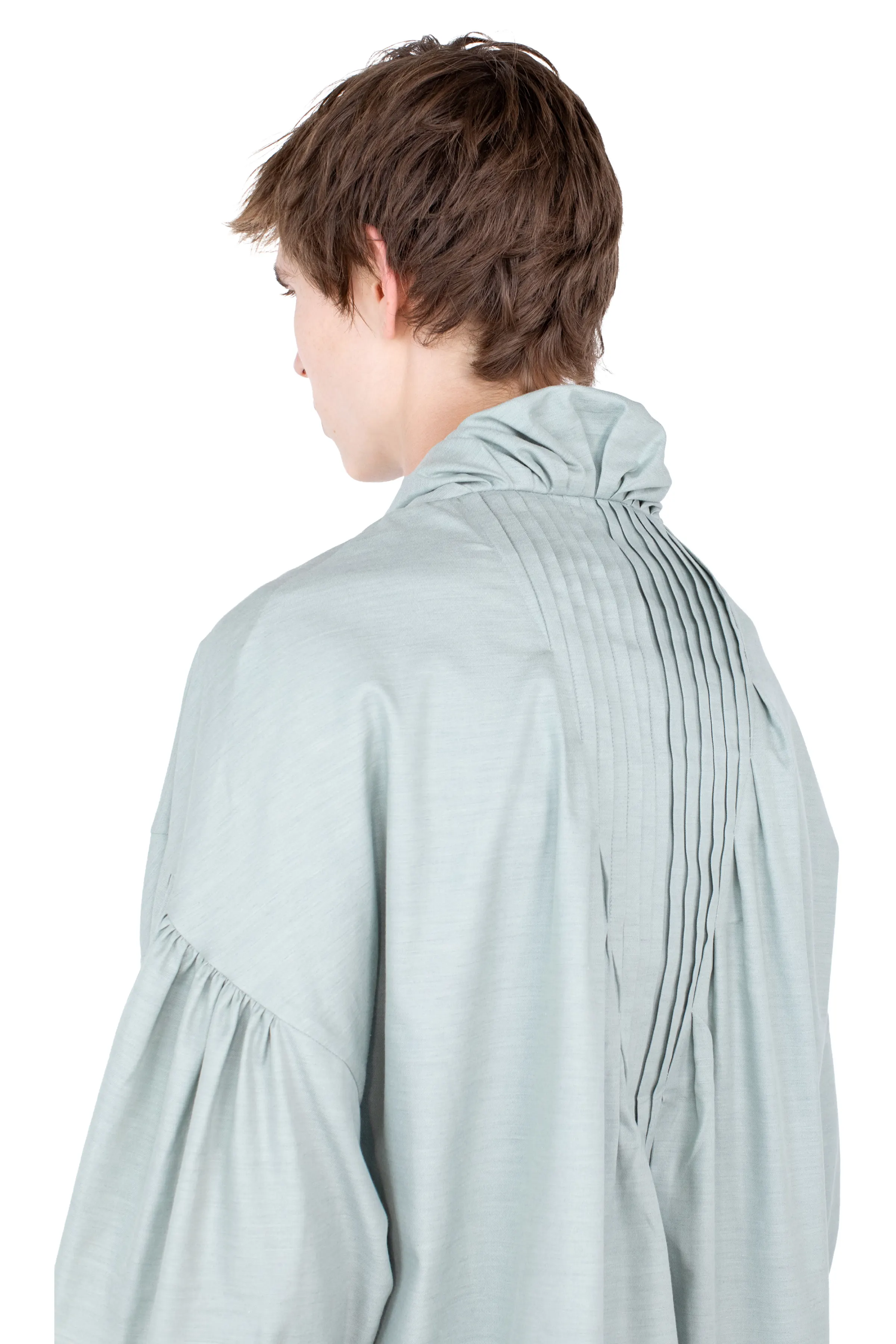 KIKO KOSTADINOV EVERS PLEATED SHIRT - SOFT GREEN