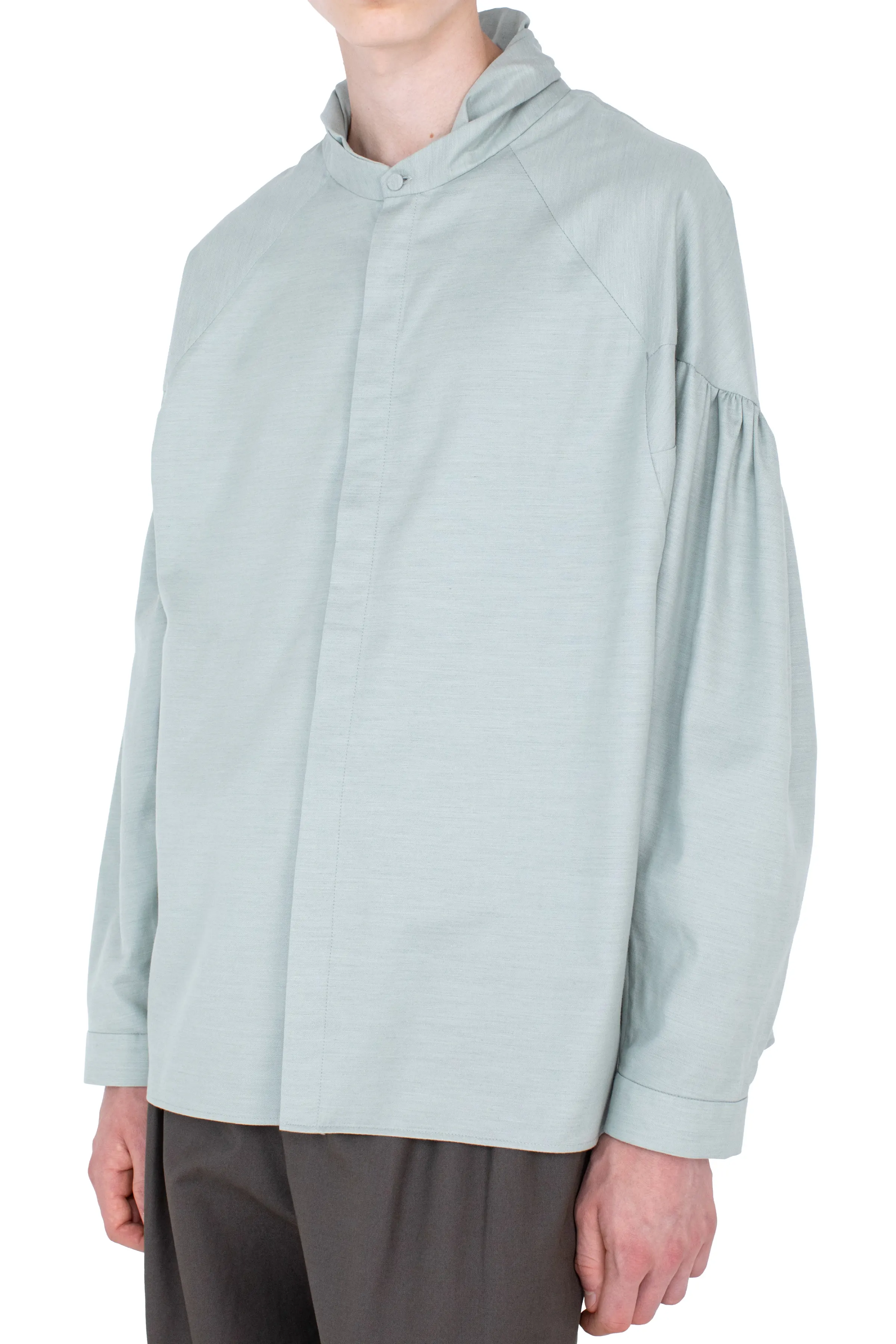 KIKO KOSTADINOV EVERS PLEATED SHIRT - SOFT GREEN