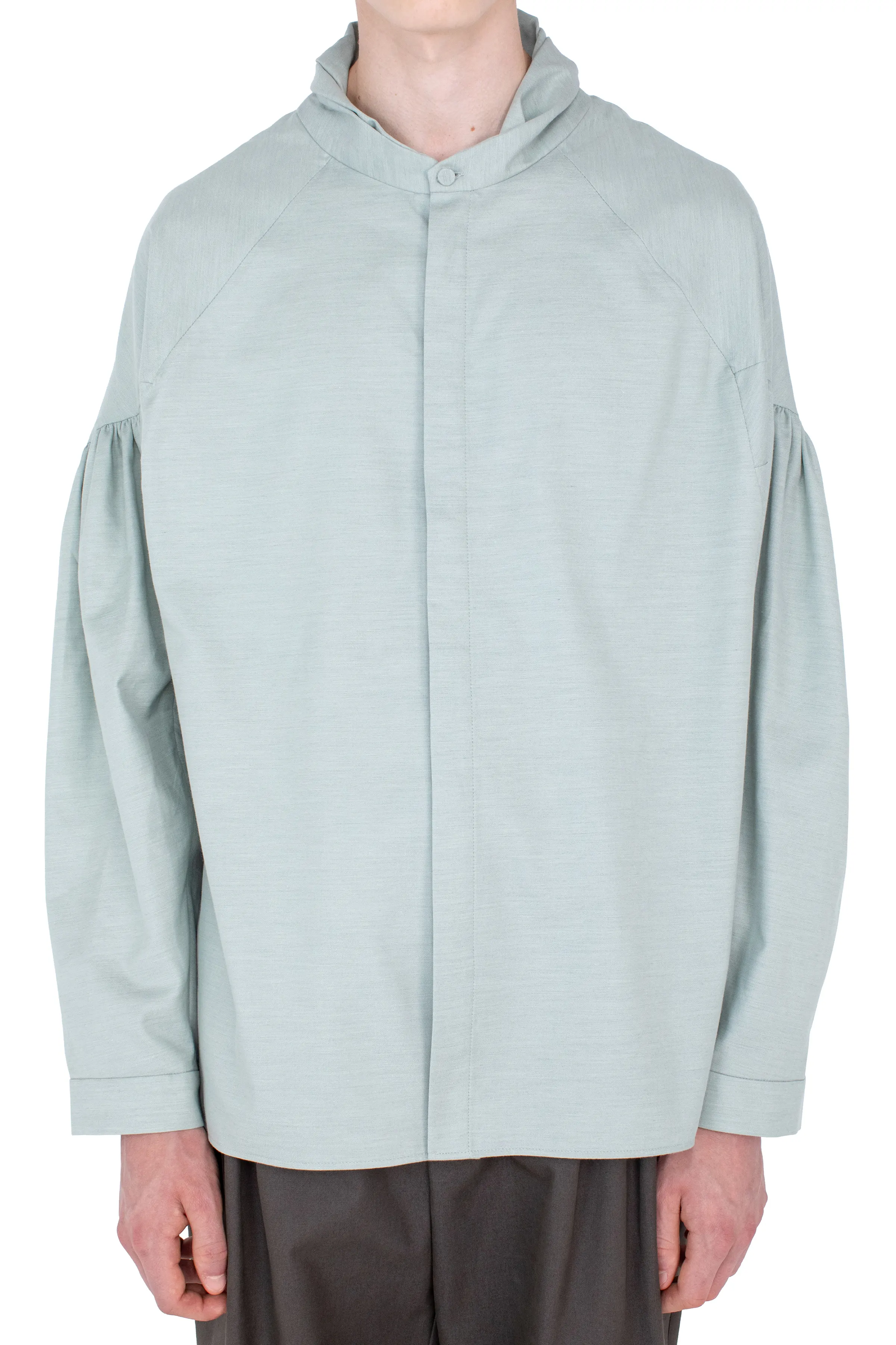 KIKO KOSTADINOV EVERS PLEATED SHIRT - SOFT GREEN