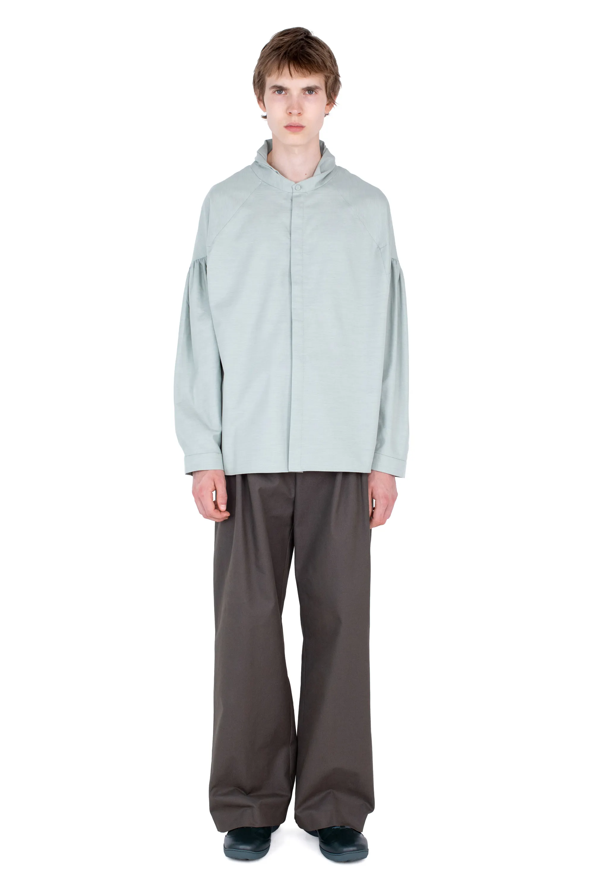 KIKO KOSTADINOV EVERS PLEATED SHIRT - SOFT GREEN