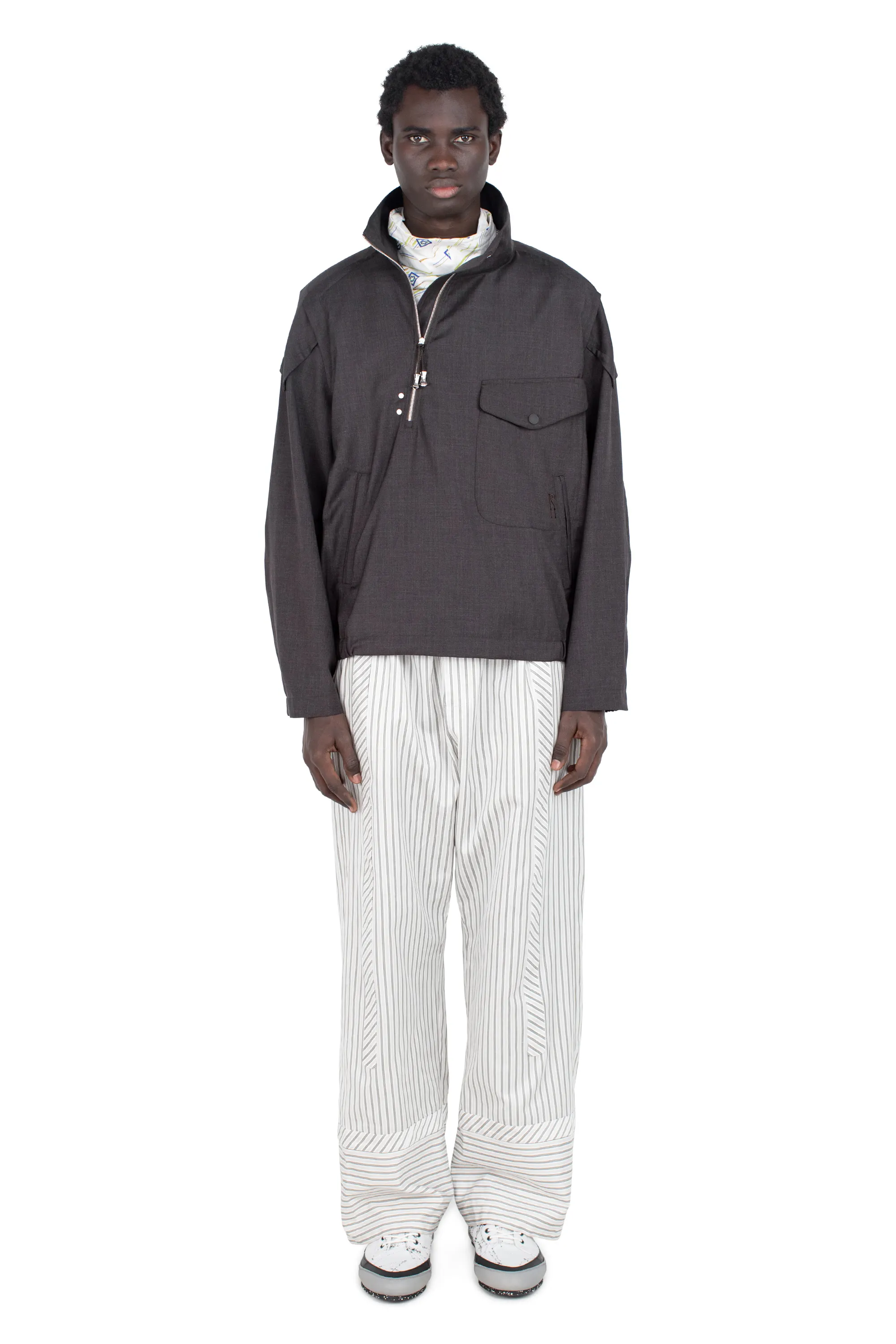 KIKO KOSTADINOV FARKAS PULLOVER JACKET - UMBER BROWN