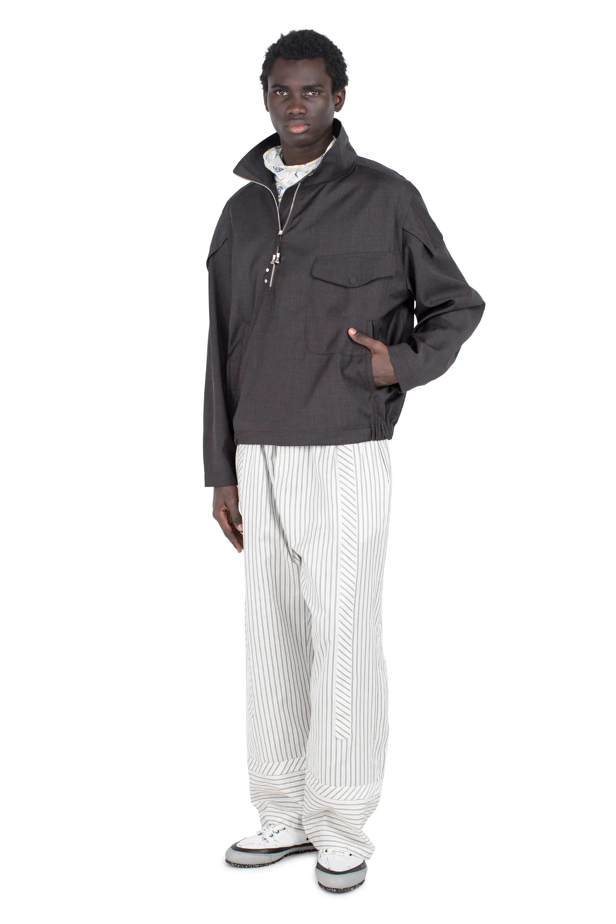 FARKAS PULLOVER JACKET - UMBER BROWN – KIKO KOSTADINOV