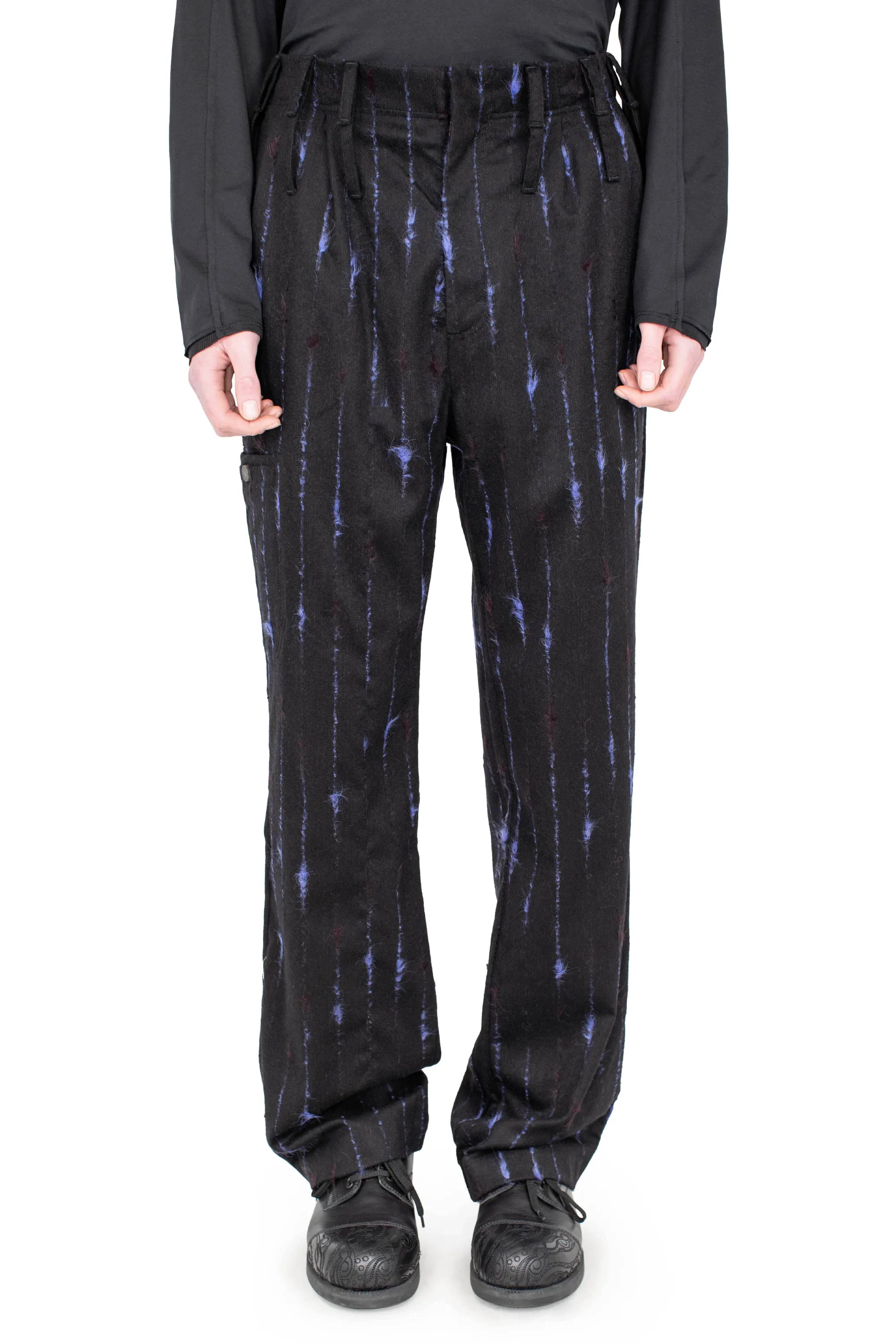 KIKO KOSTADINOV FERENC TROUSER - BLACK & ROYAL BLUE