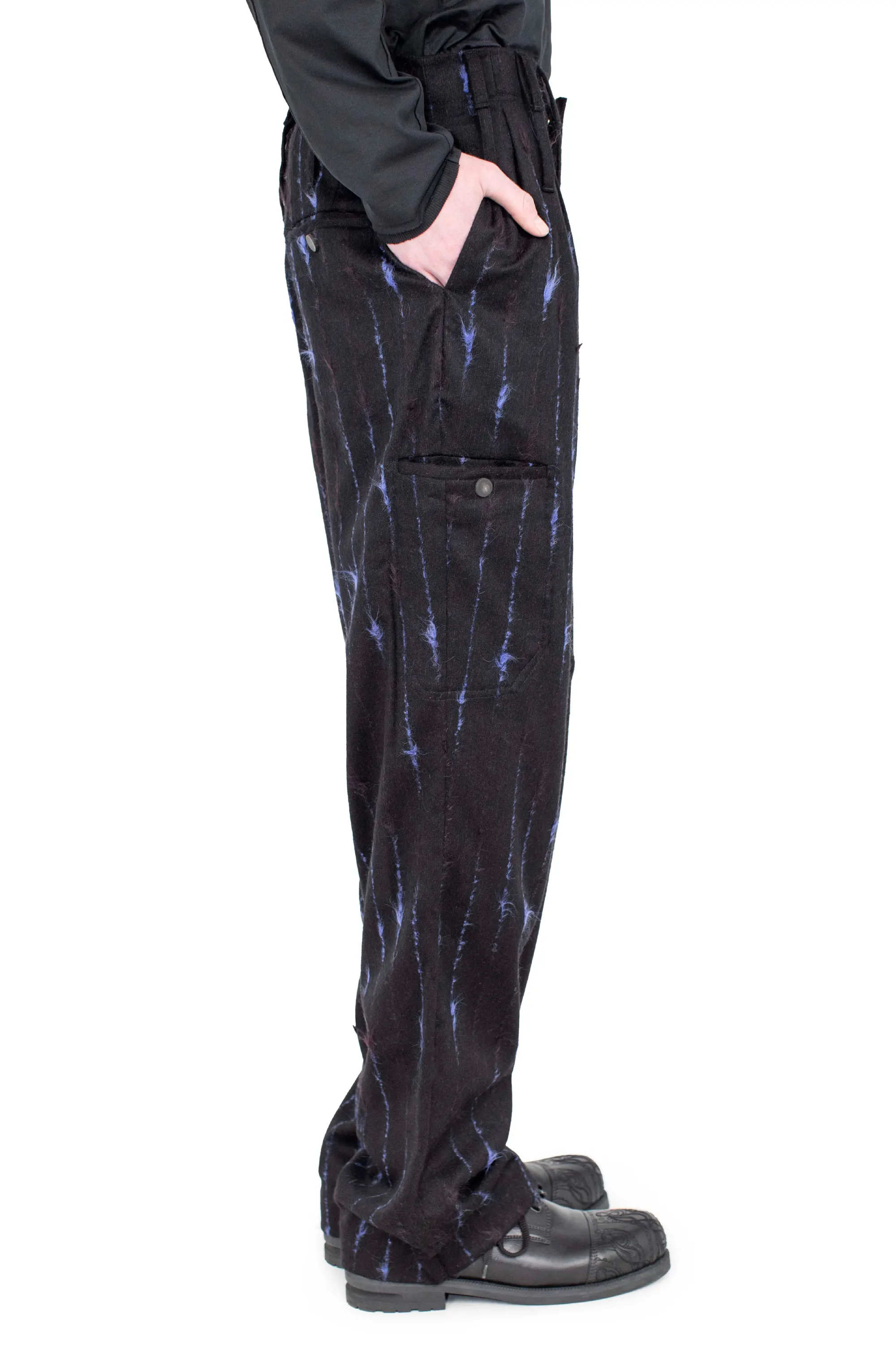 KIKO KOSTADINOV FERENC TROUSER - BLACK & ROYAL BLUE