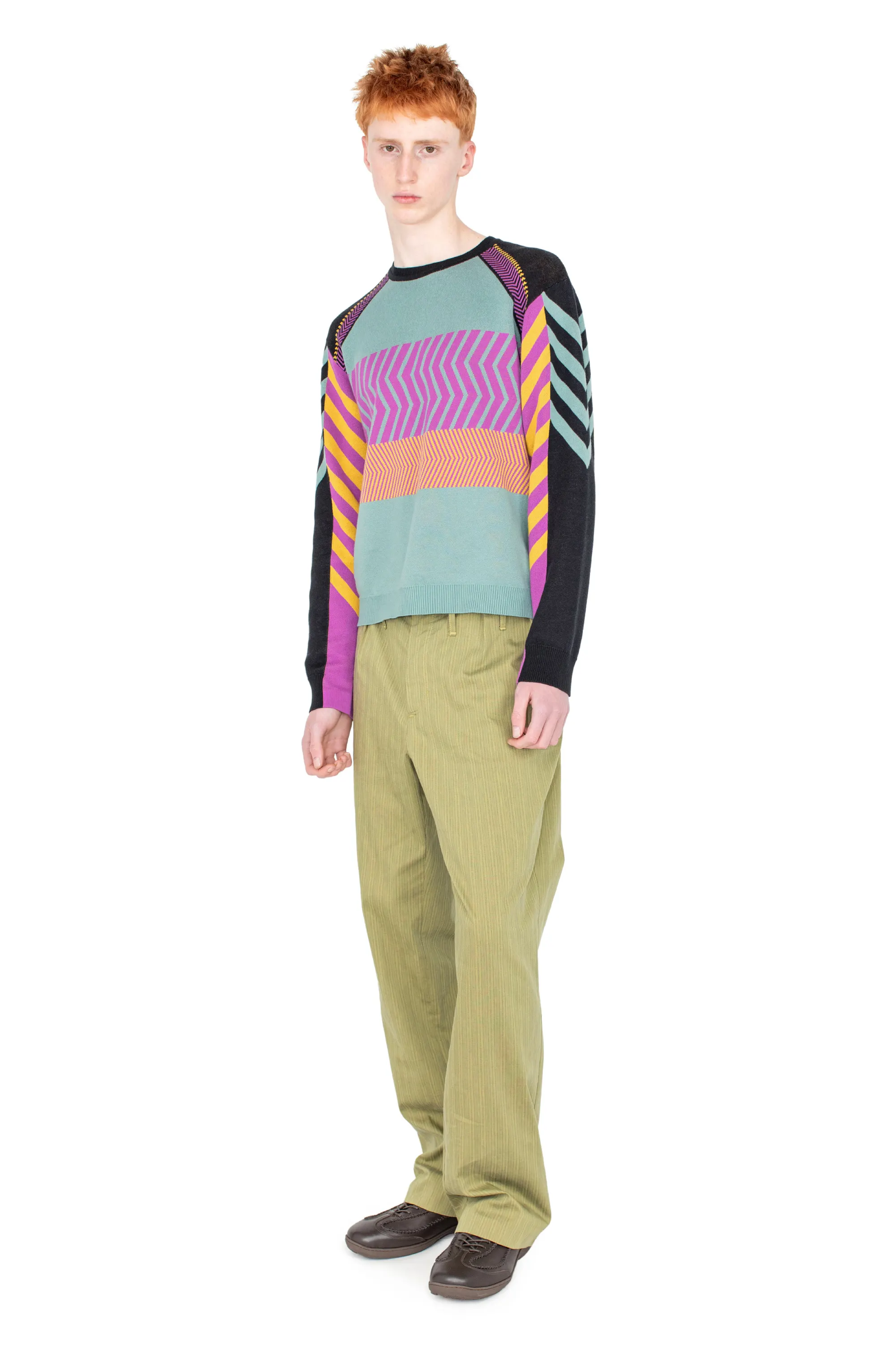 KIKO KOSTADINOV FERENC TROUSER - LIME STRIPE