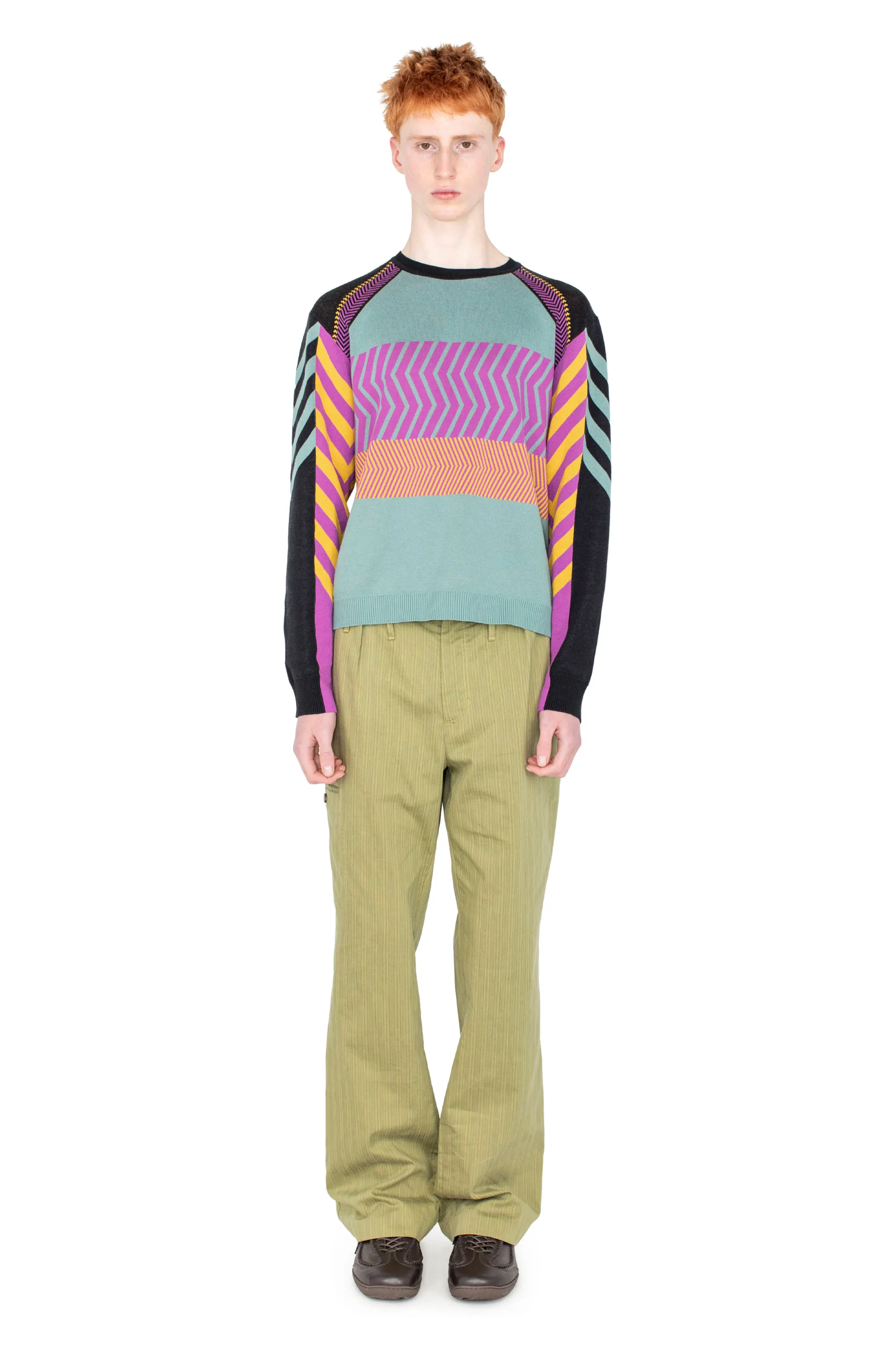 KIKO KOSTADINOV FERENC TROUSER - LIME STRIPE