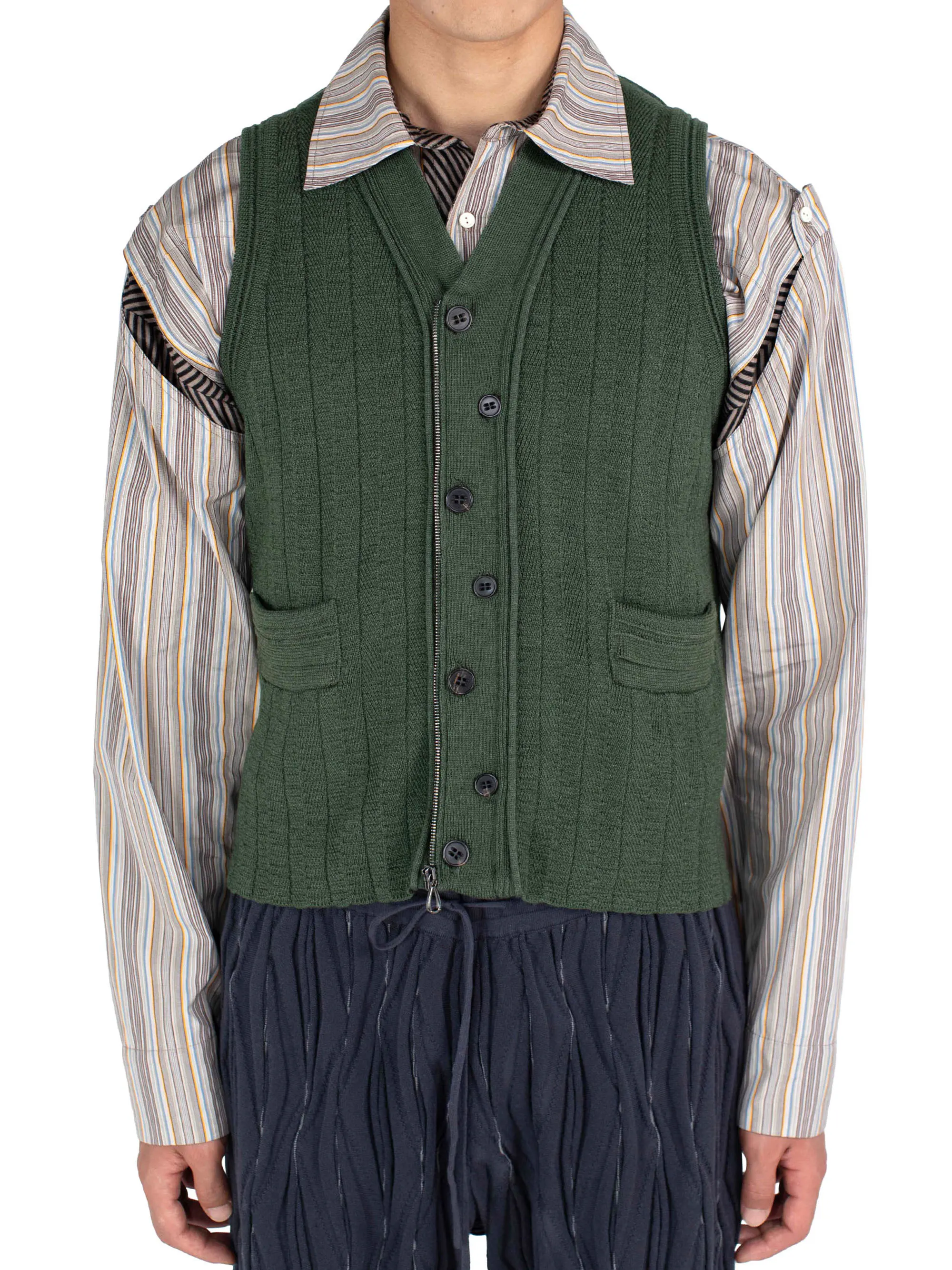 FITZ KNIT VEST - JUNIPER GREEN – KIKO KOSTADINOV