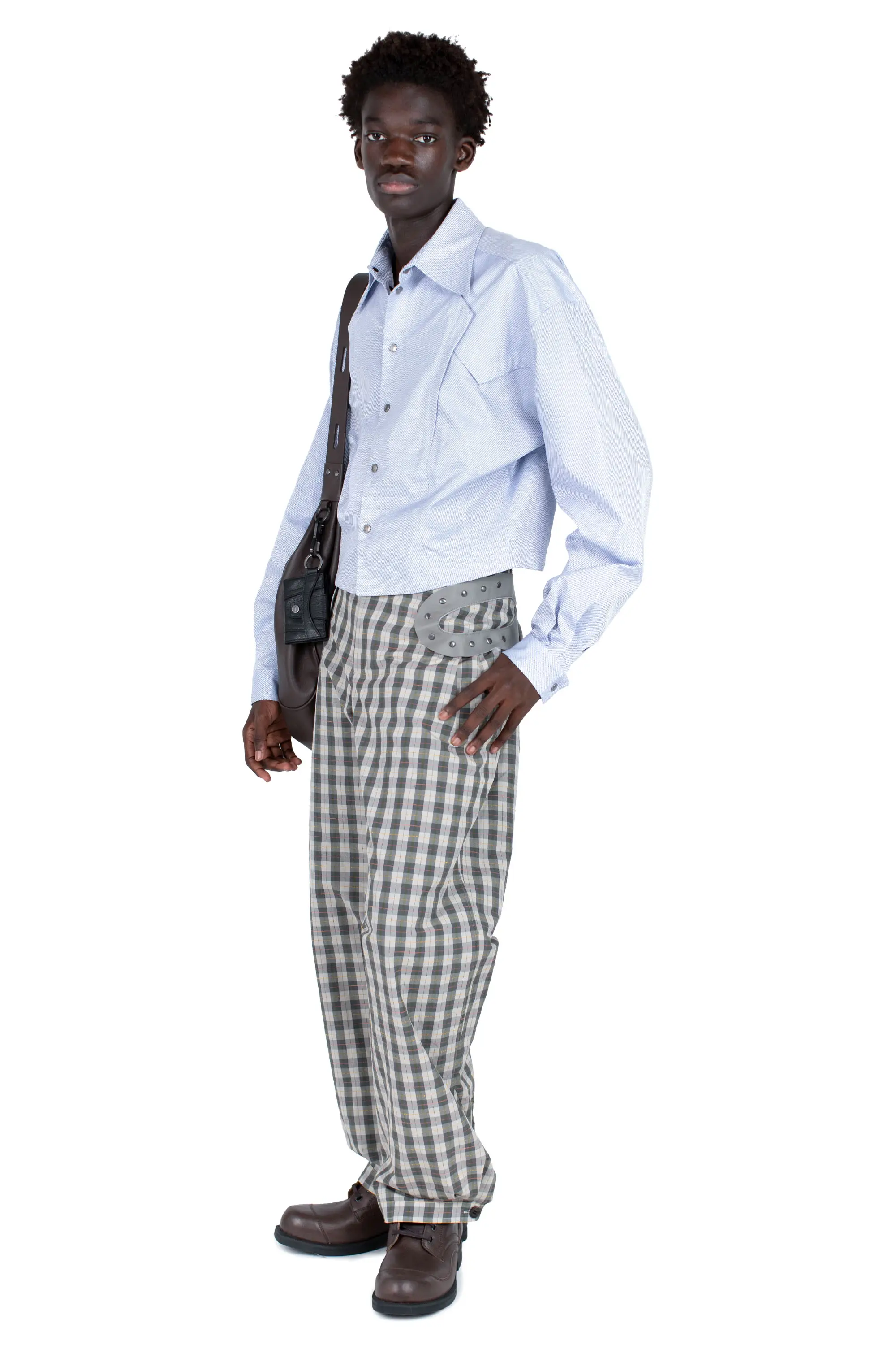 KIKO KOSTADINOV FITZ TROUSER - OYSTER CHECK/TAUPE