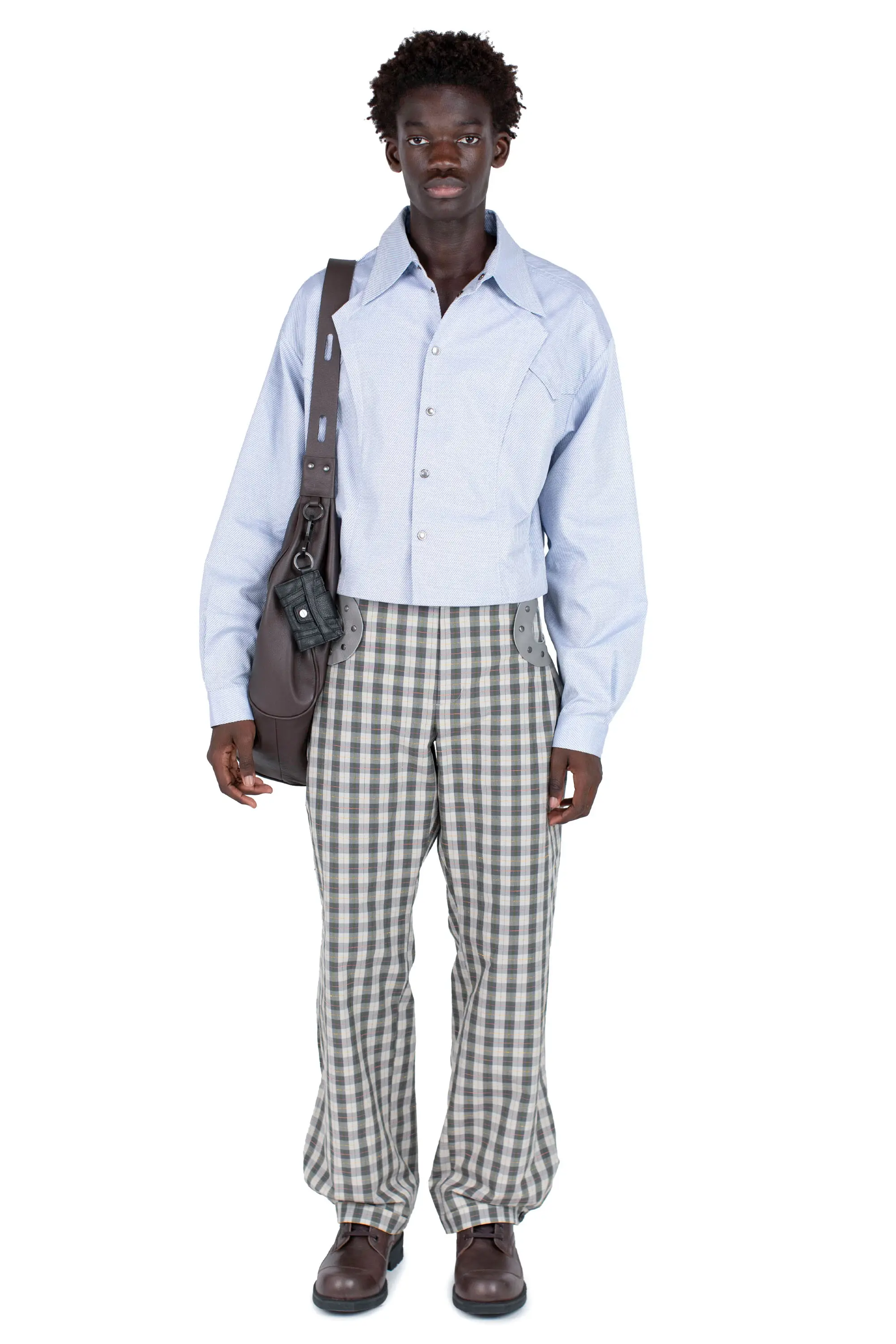 KIKO KOSTADINOV FITZ TROUSER - OYSTER CHECK/TAUPE