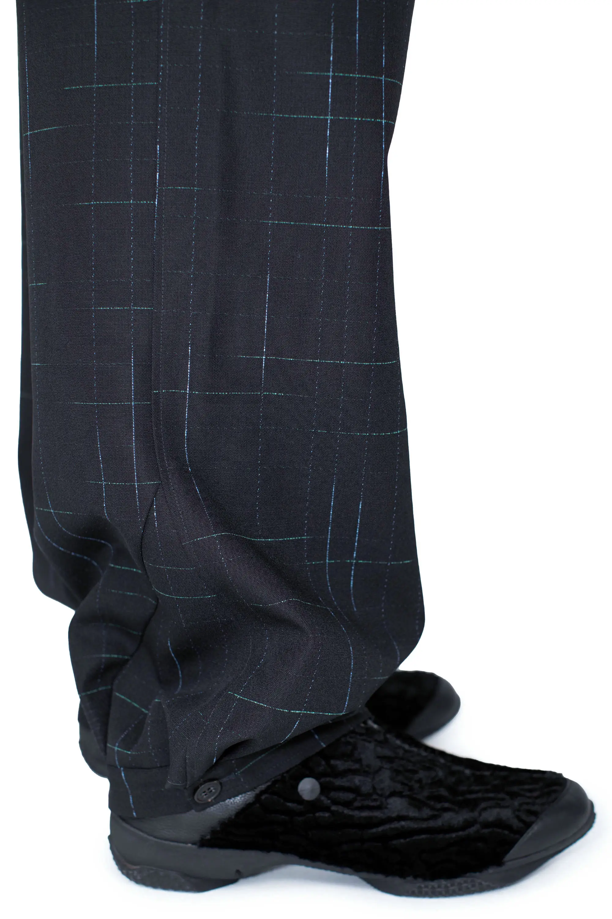 KIKO KOSTADINOV FITZ TROUSER - SPACE CHECK/PEACOCK BLUE