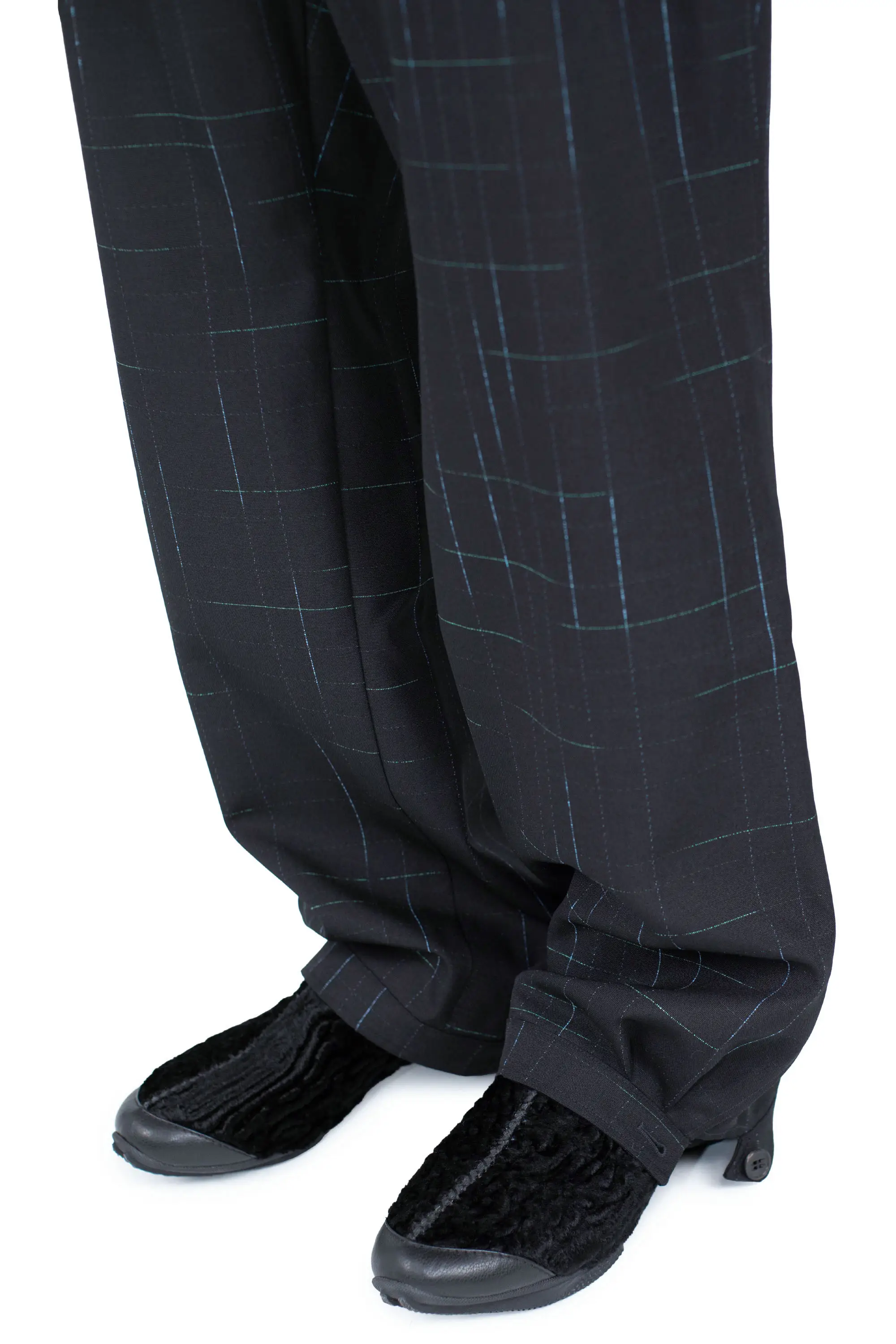 KIKO KOSTADINOV FITZ TROUSER - SPACE CHECK/PEACOCK BLUE